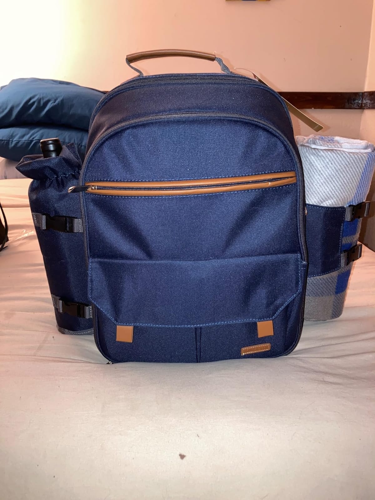 Sunflora Picnic Backpack for 2 Person Set Pack with Insulated Waterproof Pouch for Couple Outdoor Camping (Navy) customer photo 1