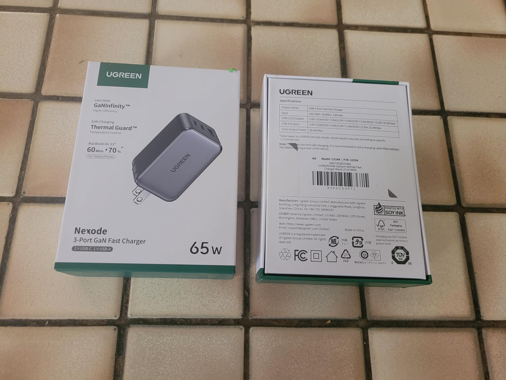 UGREEN Nexode 65W USB C Charger Block, 3-Port Wall Charger Fast Charging customer photo 2