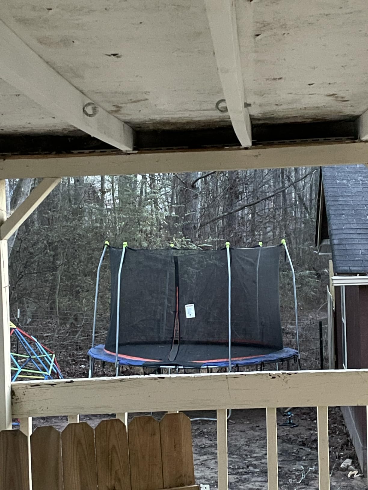 Jump Tastic Trampoline Trampoline Net Replacement with 6 PoleCaps, 12-15 ft Round Safety Trampoline Net, UV-Resistant, Weather-Resistant, Breathable, Durable (Not Include Poles) customer photo 2