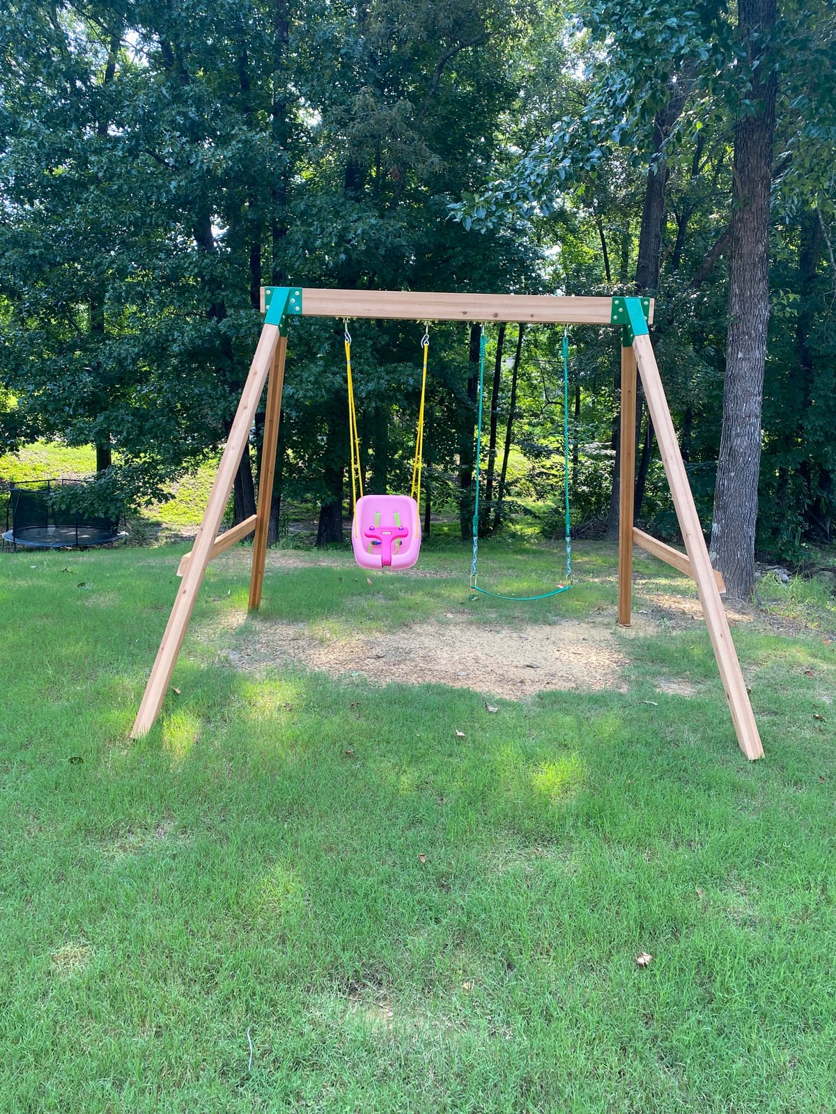 Backyard Discovery Durango Cedar Wood Swing Set Kit with Classic A-Frame, Two Belt Swings, Pinch-Free Ropes, Easy Assembly, Heavy-Duty, Lumber and Hardware Included, Outdoor Playset, Ages 3-10 customer photo 2