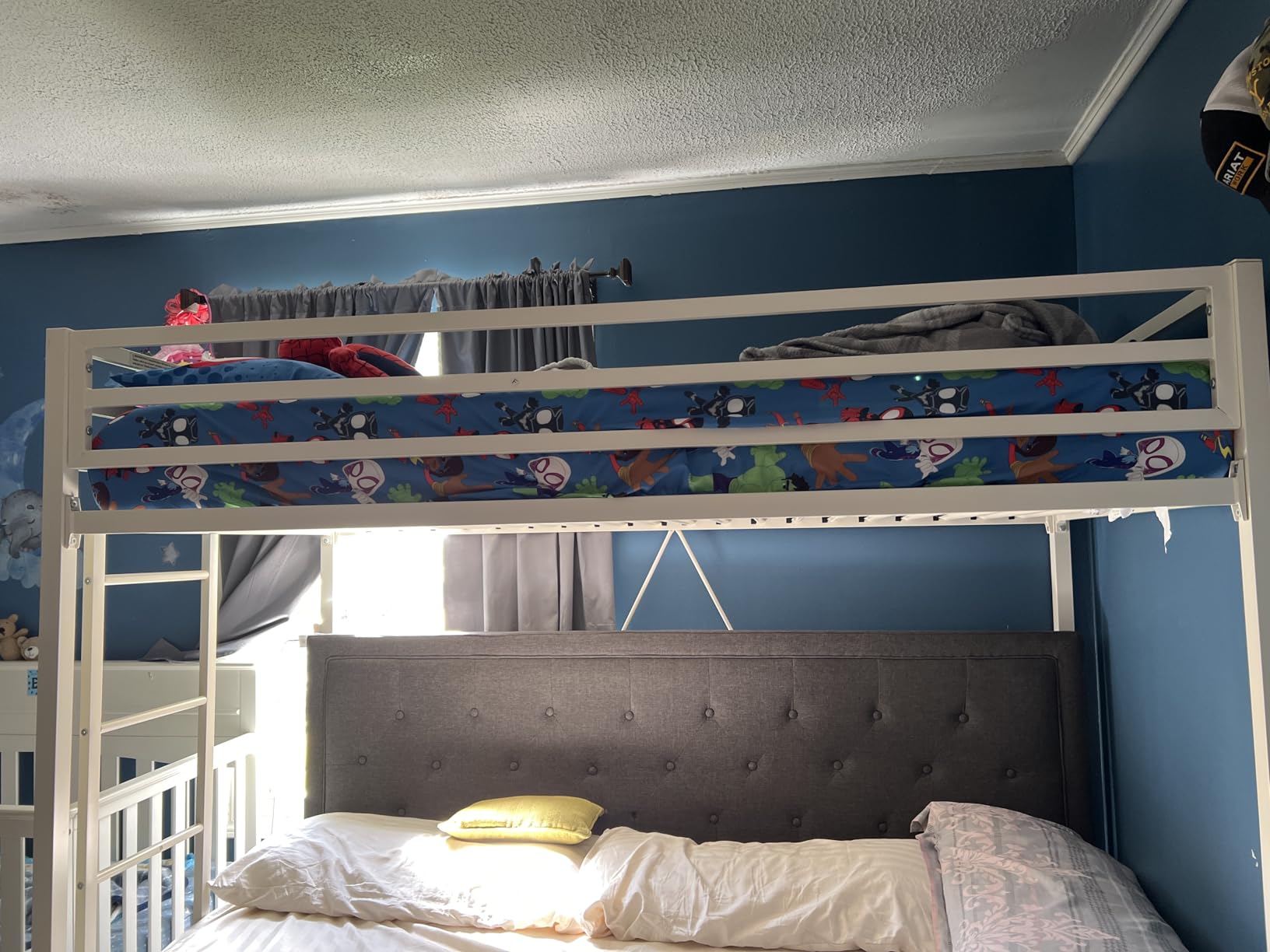 SHA CERLIN Loft Bed Twin Size with Ladder and Guardrail, Black | Heavy Duty Metal Slats Support, No Box Spring Needed, Small Space Saving Furniture for Bedroom Dorm customer photo 1