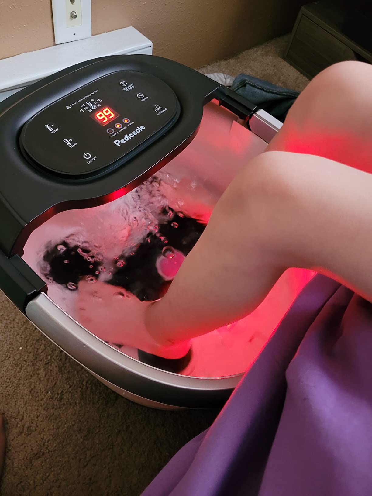 Luxury All in One Foot Spa - Motorized and Heated Foot Spa - Enjoy The Same Pedicure Foot Spa at Home Heat, Bubble Jets, Pedicure Stone, Motorized Massage Roller to Relieve Feet Stress customer photo 1