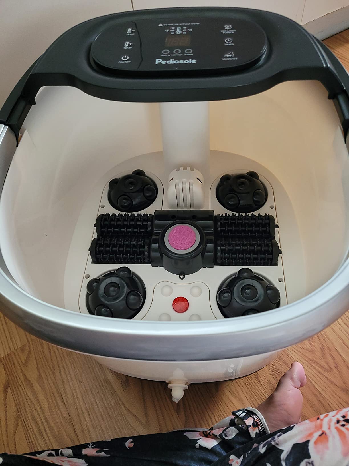 Luxury All in One Foot Spa - Motorized and Heated Foot Spa - Enjoy The Same Pedicure Foot Spa at Home Heat, Bubble Jets, Pedicure Stone, Motorized Massage Roller to Relieve Feet Stress customer photo 2