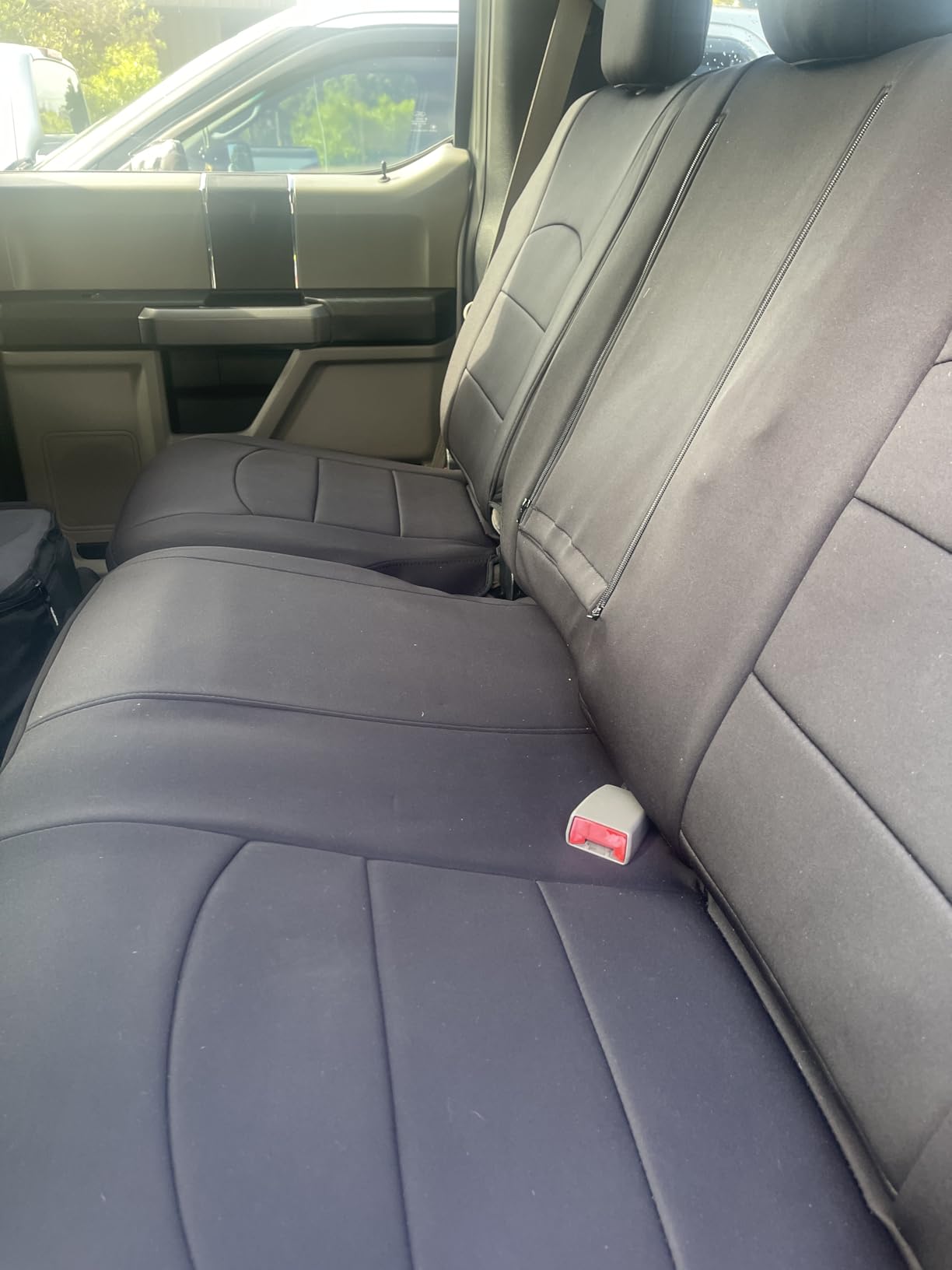 EKR F150 Seat Covers for (4 Door, SuperCrew) 2015-2020 Ford F150 XL/XLT & (CrewCab) 2017-2022 F250/F350/F450 SuperDuty XL/XLT, Heavy-Duty Waterproof, Sweat & Dirt Resistant-Neoprene (Black) customer photo 1