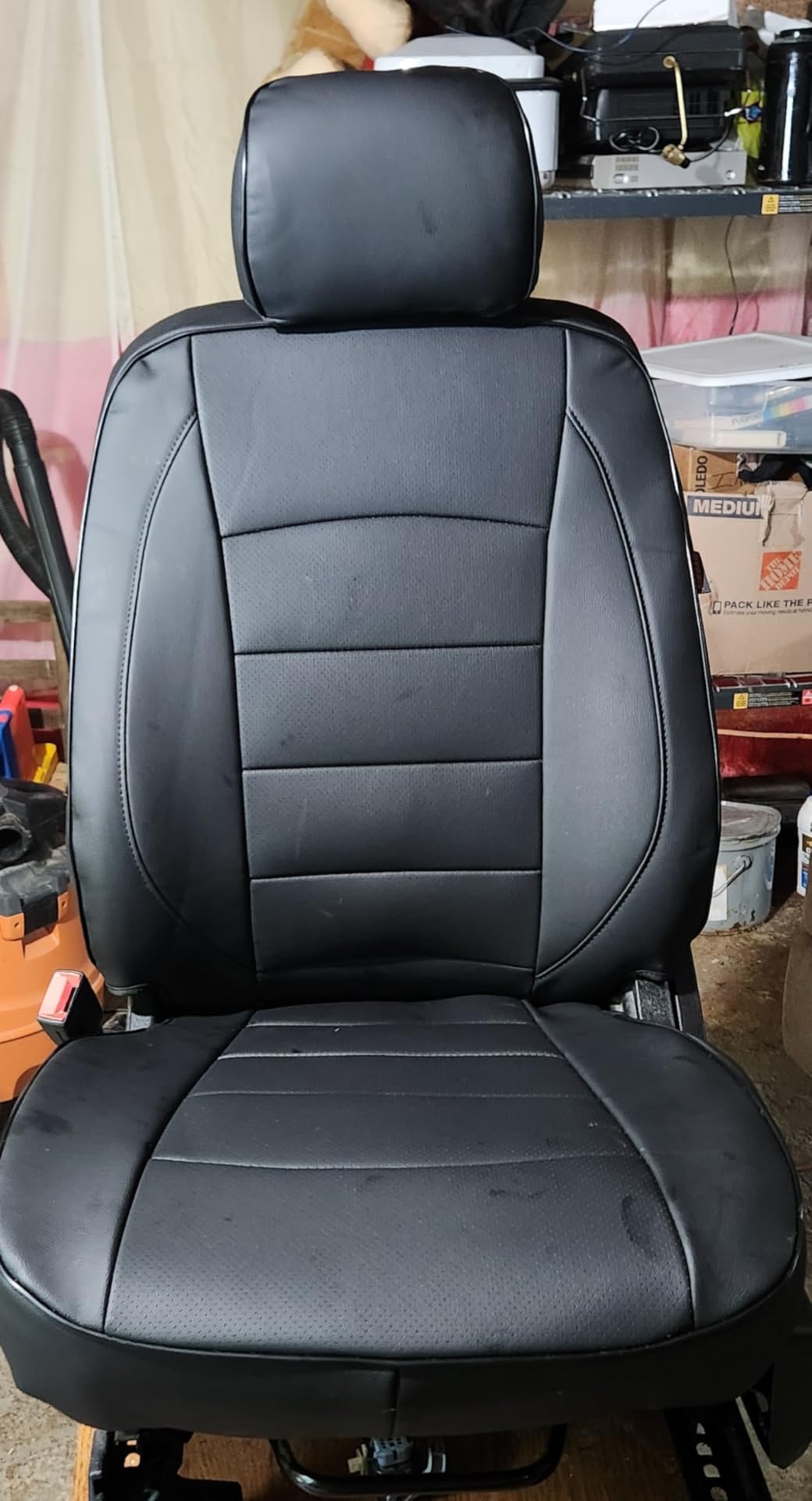EKR F150 Seat Covers for (4 Door, SuperCrew) 2015-2020 Ford F150 XL/XLT & (CrewCab) 2017-2022 F250/F350/F450 SuperDuty XL/XLT, Heavy-Duty Waterproof, Sweat & Dirt Resistant-Neoprene (Black) customer photo 2