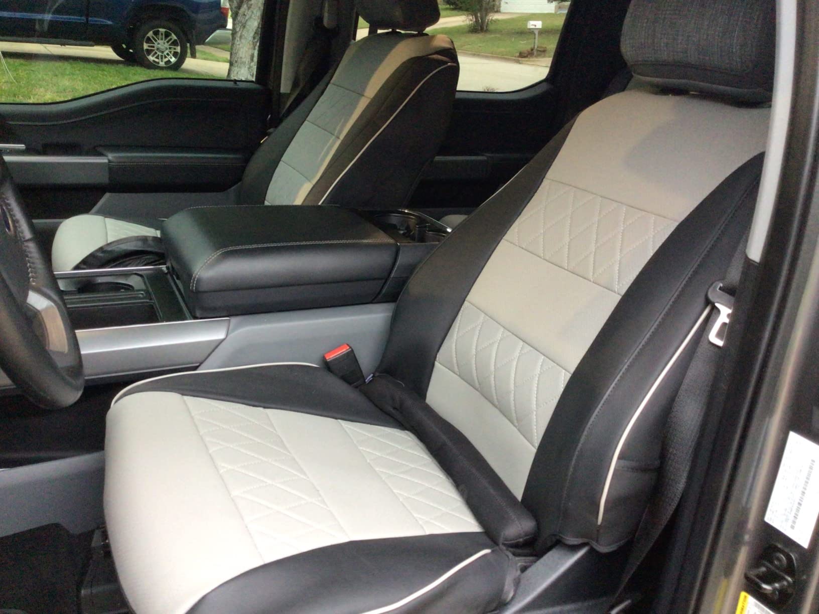 EKR F150 Seat Covers Custom Fit for (4 Door, SuperCrew) Ford F-150 STX 2024-2026 & F150 XL/XLT/Tremor 2021-2026 & (Lightning) F-150 Pro/XLT/Flash 2022-2024, Sweat & Dirt Resistant-Neoprene (Black) customer photo 1