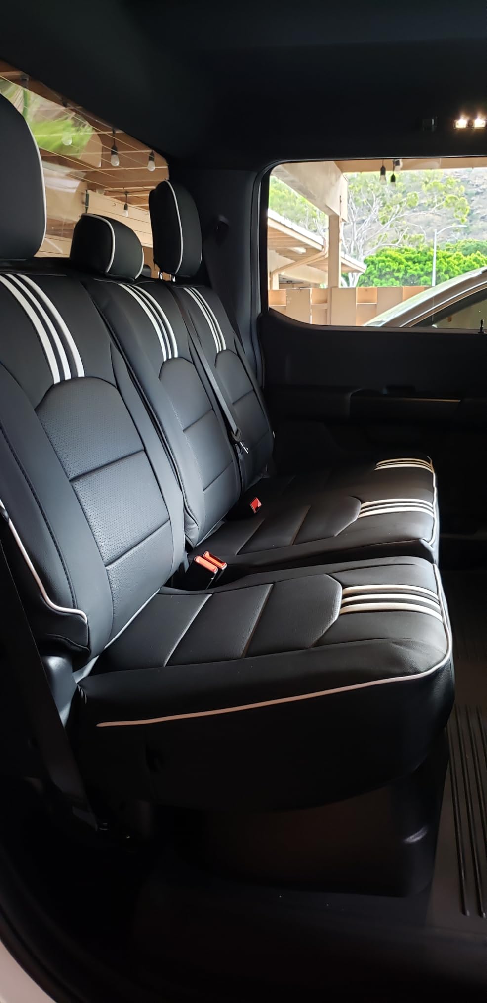 EKR F150 Seat Covers Custom Fit for (4 Door, SuperCrew) Ford F-150 STX 2024-2026 & F150 XL/XLT/Tremor 2021-2026 & (Lightning) F-150 Pro/XLT/Flash 2022-2024, Sweat & Dirt Resistant-Neoprene (Black) customer photo 2