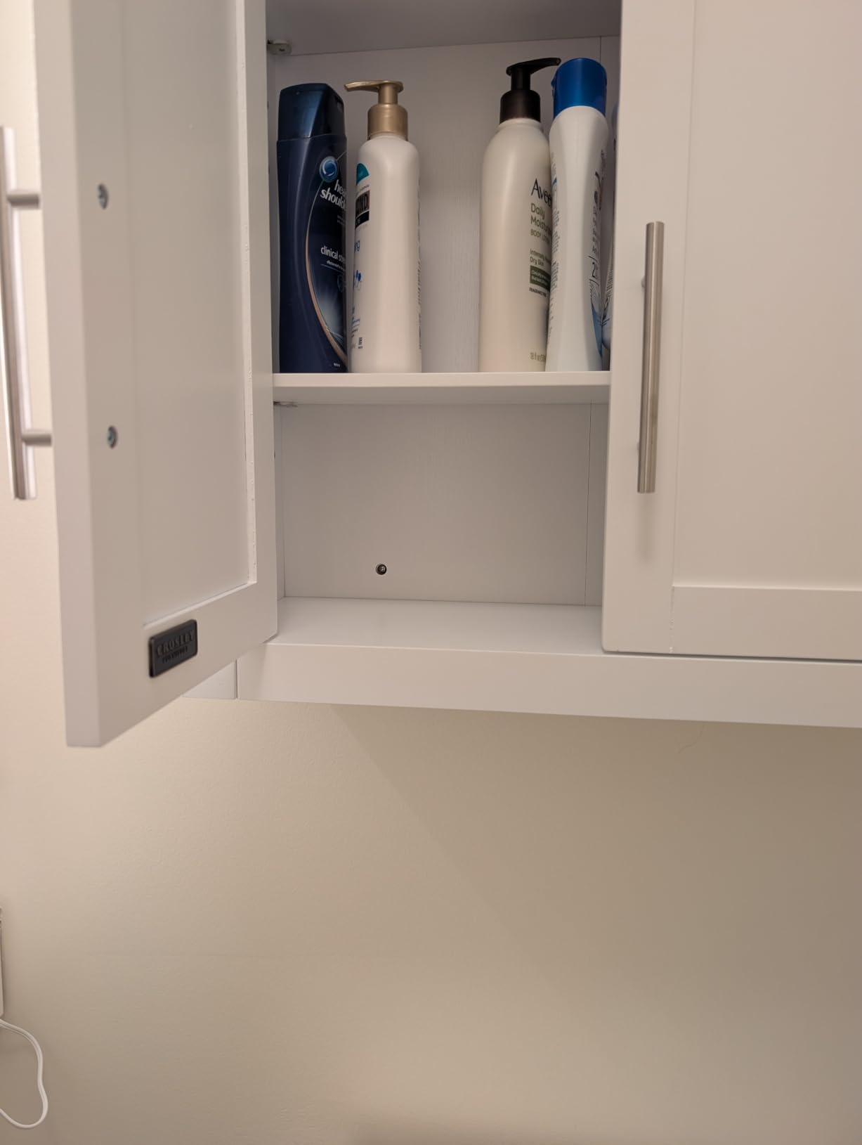 Crosley Furniture Savannah Medicine Cabinet, Wall Mount | Bathroom Storage with Shelves, White customer photo 1