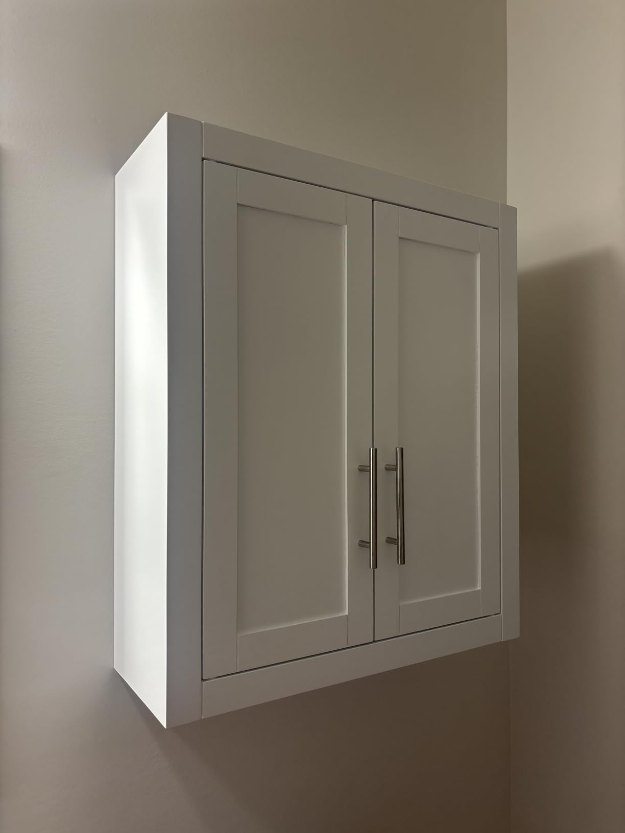 Crosley Furniture Savannah Medicine Cabinet, Wall Mount | Bathroom Storage with Shelves, White customer photo 2