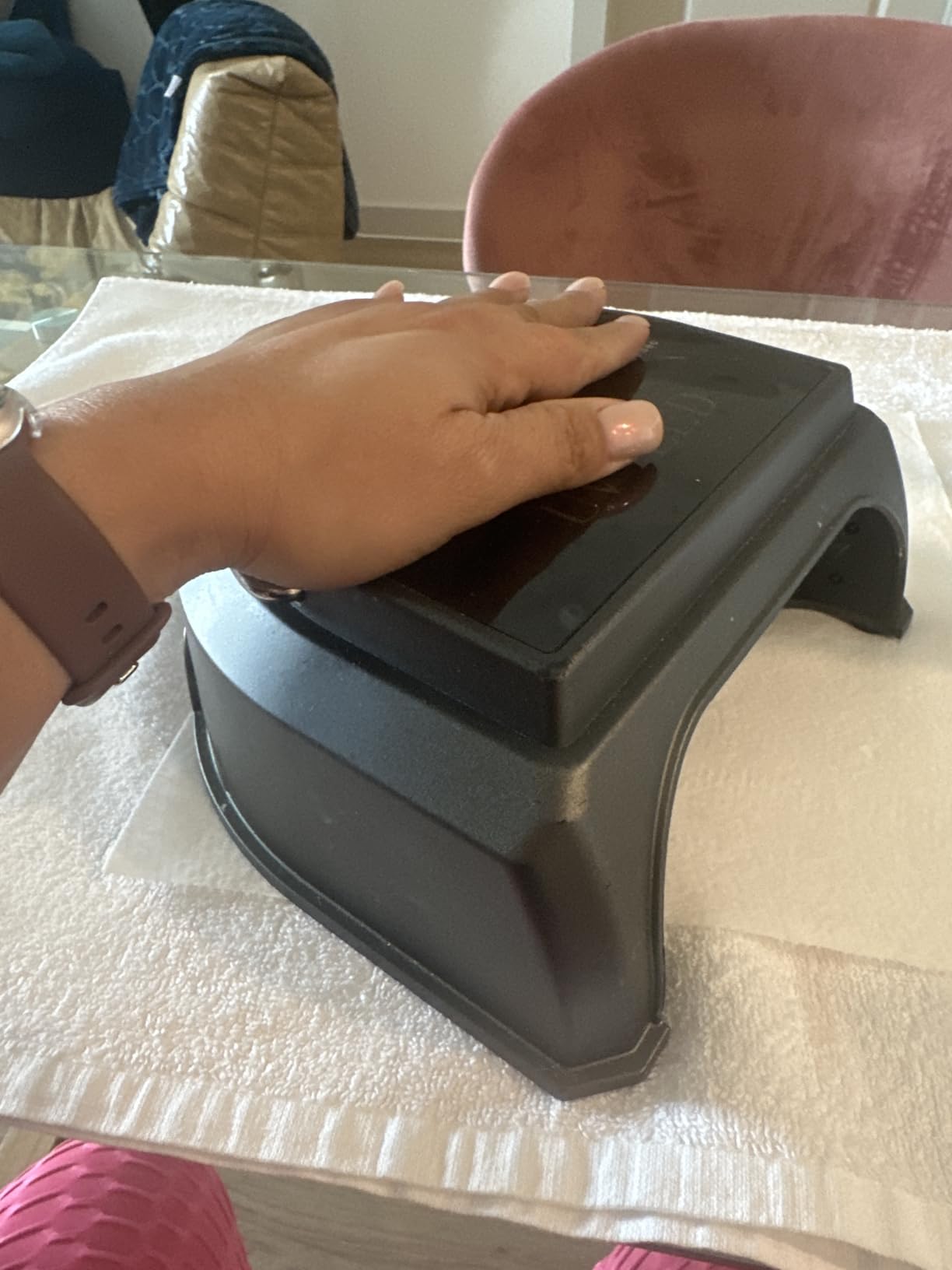 80W Professional Cordless UV LED Nail Lamp, UV Lights for Nails with 45 Beads and Rechargeable Battery, Portable LED Gel Nail Curing Dryer, Nail Polish Machine for Salon or Home, Black customer photo 1