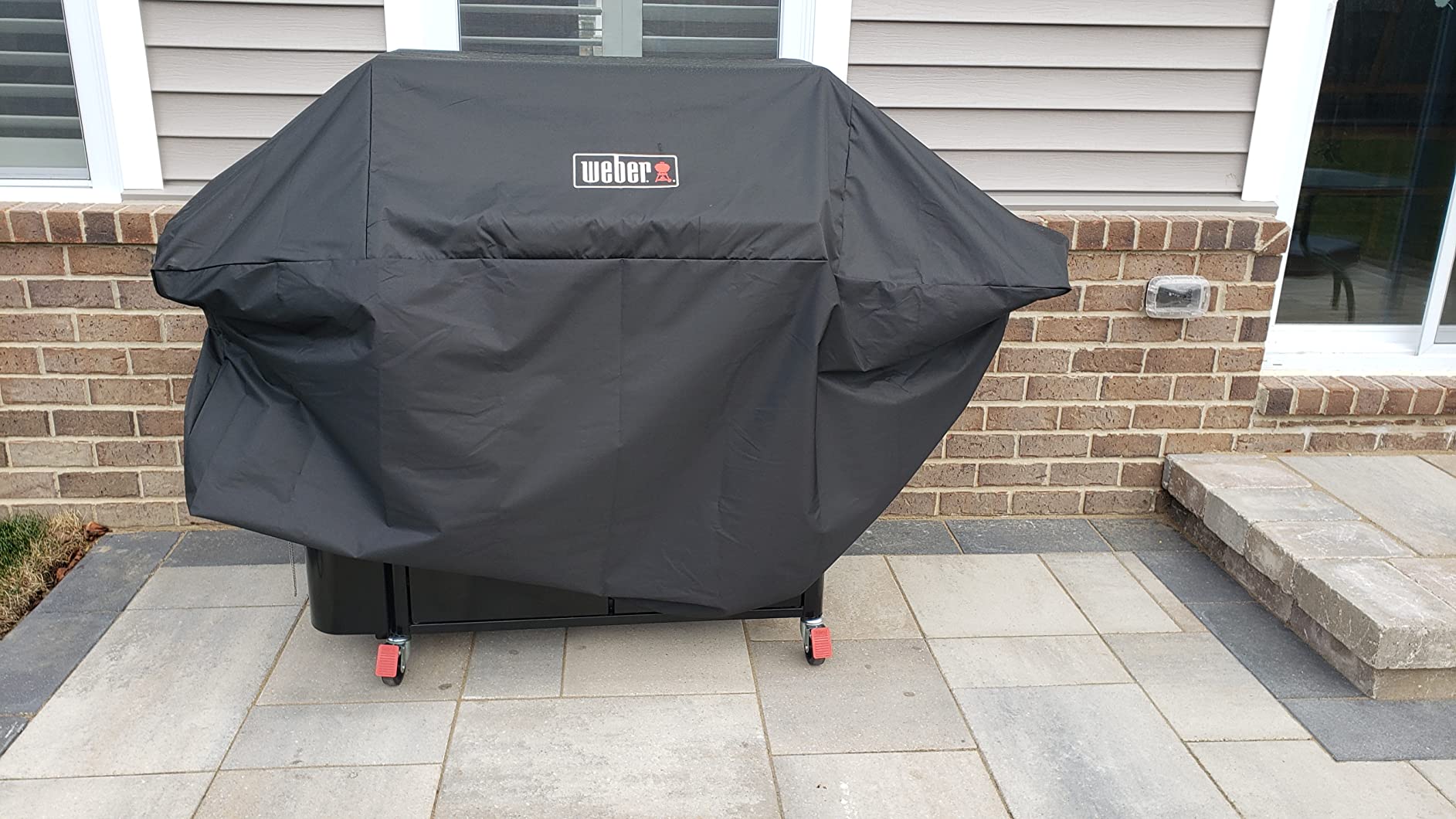 Weber Premium Outdoor Grill Cover for Select Genesis Gas Grills, Black | For Genesis 400 Series 4-Burner Gas Grills - Water-Resistant, Durable Cover with Secure Fastening Straps, Grill Protection customer photo 2