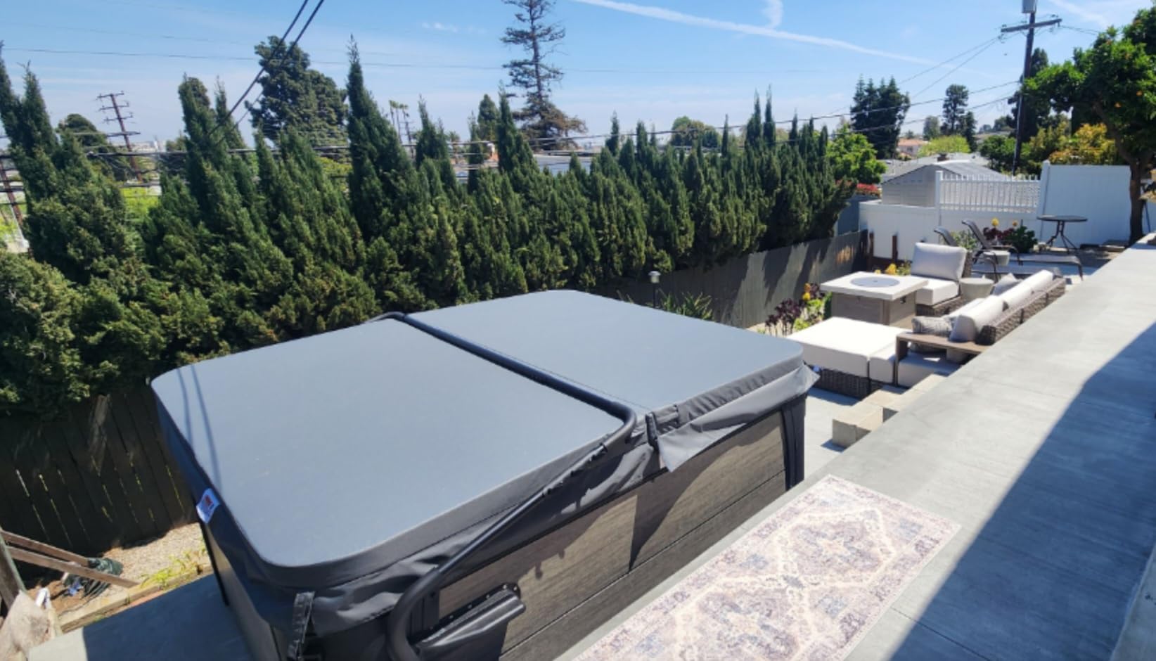 Spa Cover Lifts - Pivot Top Mount Spa & Hot Tub Cover Lift Removal System Reinforced Brackets with 3 Hook Towel Rack Fits Most Spas & Hot Tubs customer photo 1