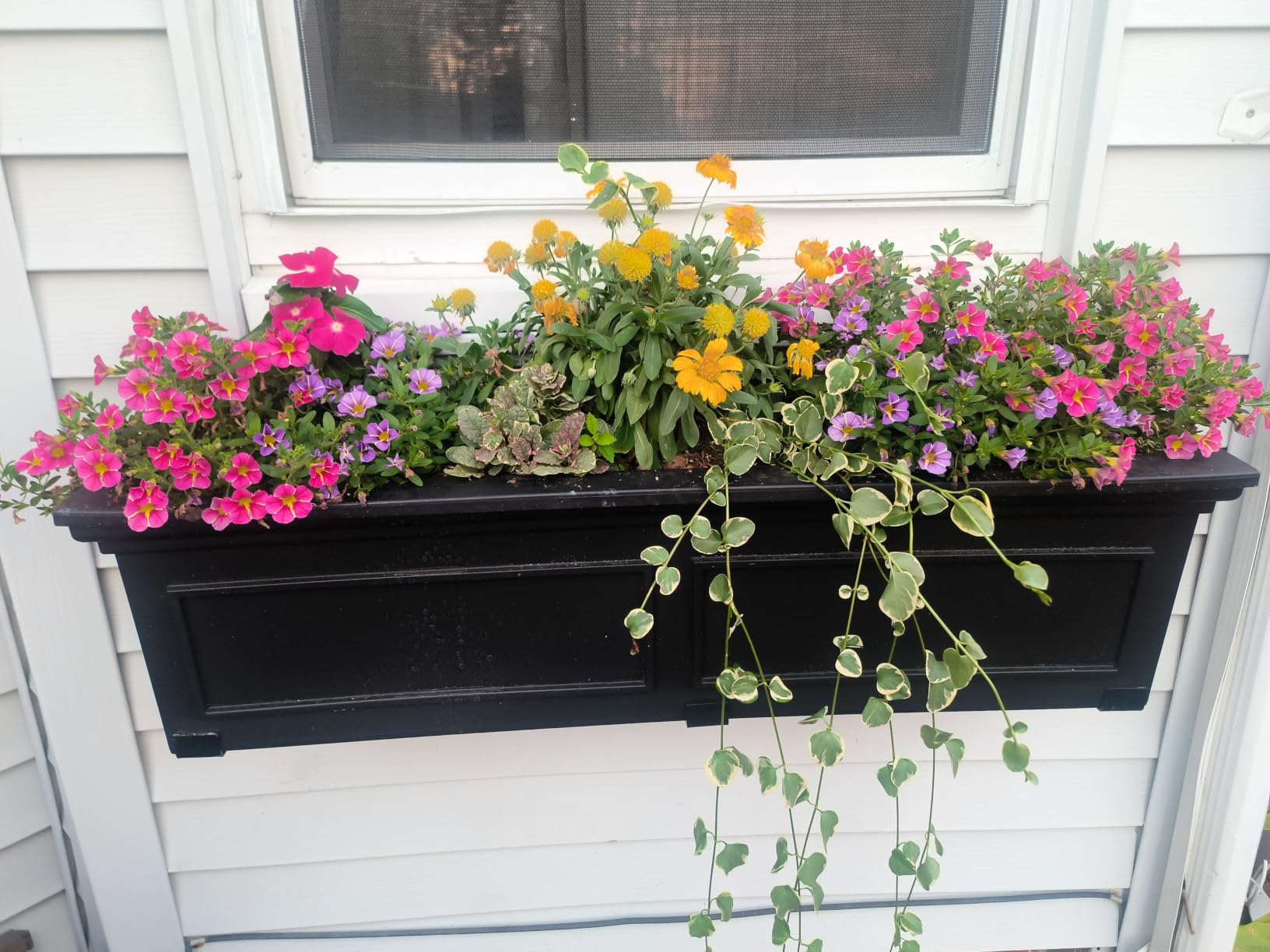 Veradek Brixton Series Window Box Planter - Rectangular Outdoor Planter | Made From Durable Plastic With Pre-Drilled Drainage Holes. Classic Patio/Tabletop Décor for Plants and Flowers customer photo 2