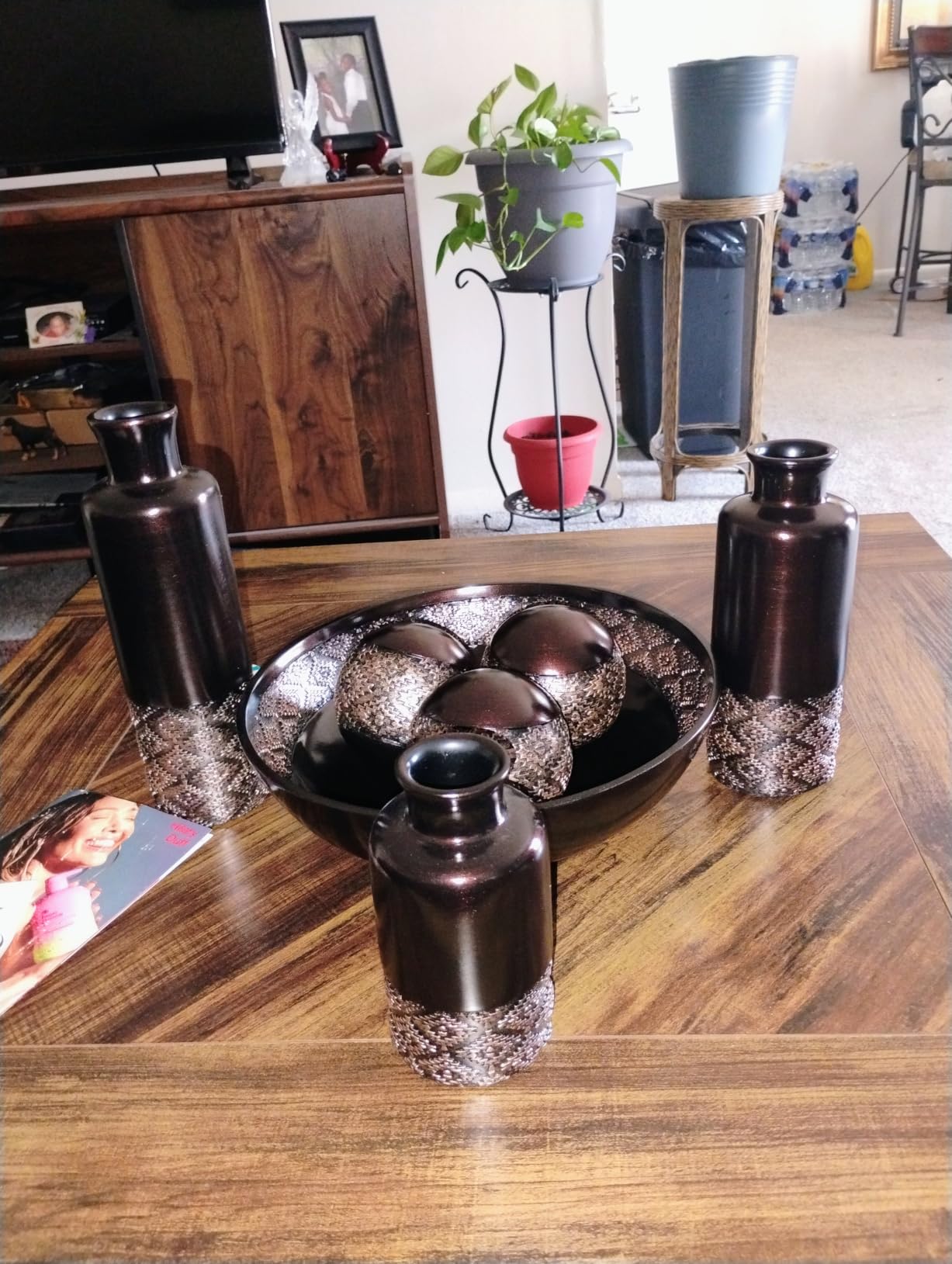 Creative Scents Dublin Brown Decorative Bowl with Orbs Set - Centerpiece Table Decorations - Coffee Table Decor - Home Decorations for Living Room Decor, Table Centerpieces for Dining Room Table customer photo 1