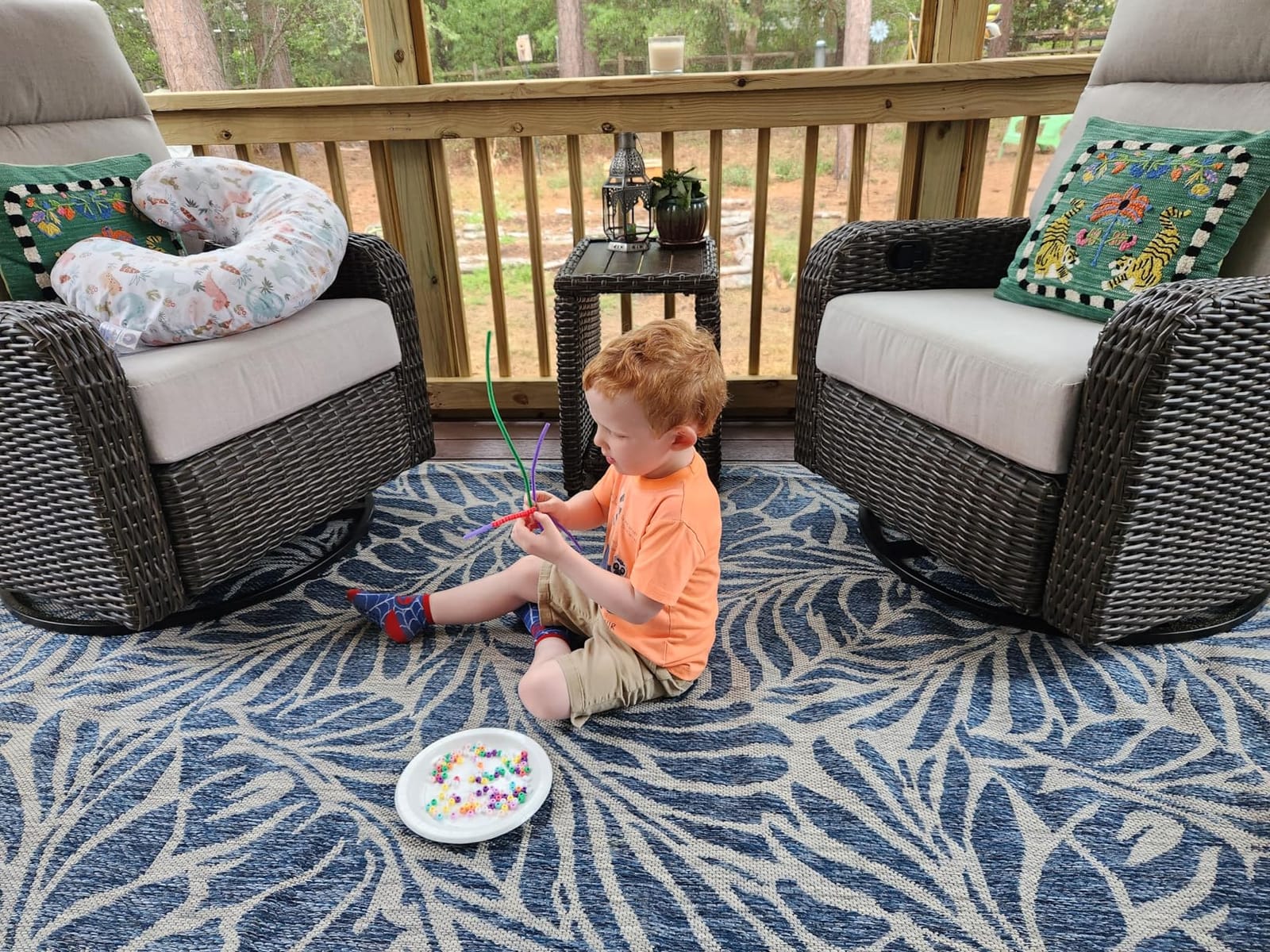 Keen Home Design Waterproof Outdoor Area Rug, Patio Deck Porch, 8x10 | Fade Resistant In Direct Sun, Dries In Hours, Low Pile That Doors Clear; Ideal For Balcony, Poolside, Sunroom, Garden customer photo 1