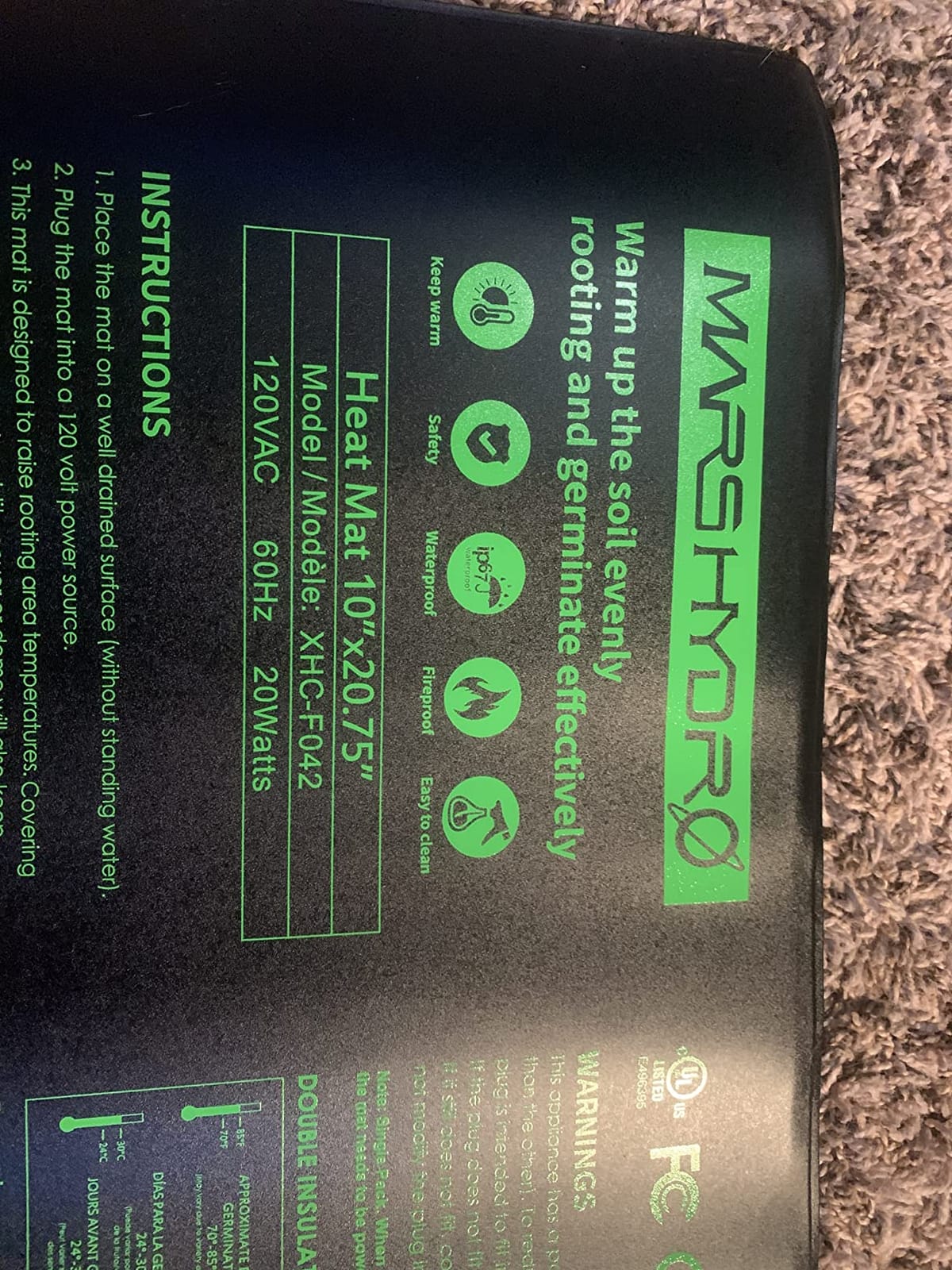MARS HYDRO 10''x 20.75'' Seedling Heat Mat with Thermostat Combo Set, Heating Pad for Germination, Indoor Gardening, Greenhouse customer photo 1