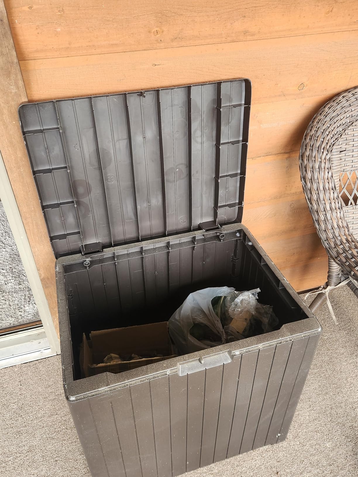 Keter City 30 Gallon Resin Outdoor Storage Box and Patio Furniture Side Table for Pool and Garden Accessories, Dark Grey customer photo 1