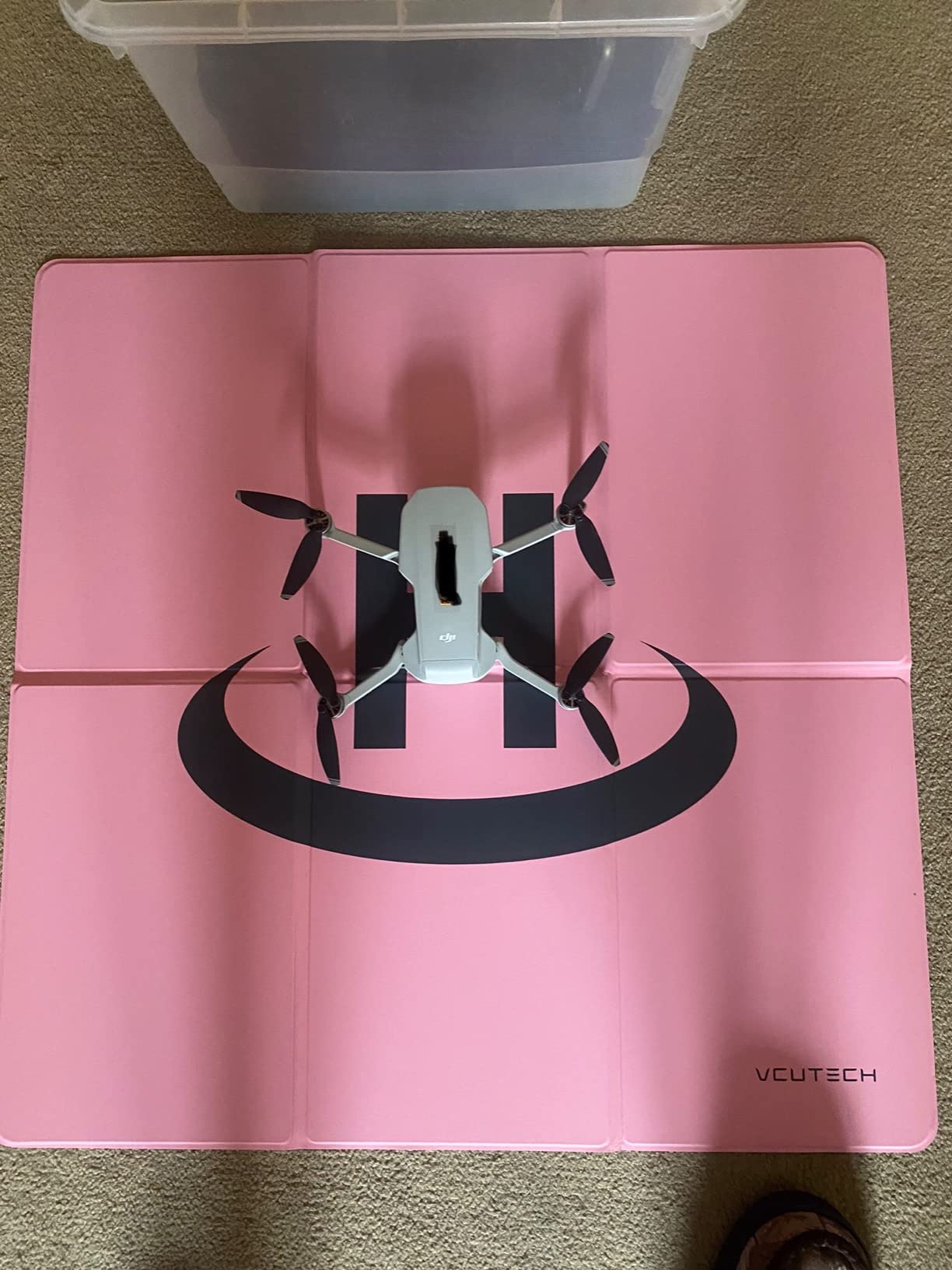 VCUTECH Drone Landing Pad - Weighted 25 inch(65cm) for DJI Mini 3 Pro, Mavic 3, Mavic Air 2/2S, DJI Mini 2, FPV Drone, Avata Fly More Kit Accessories (Pink) customer photo 2
