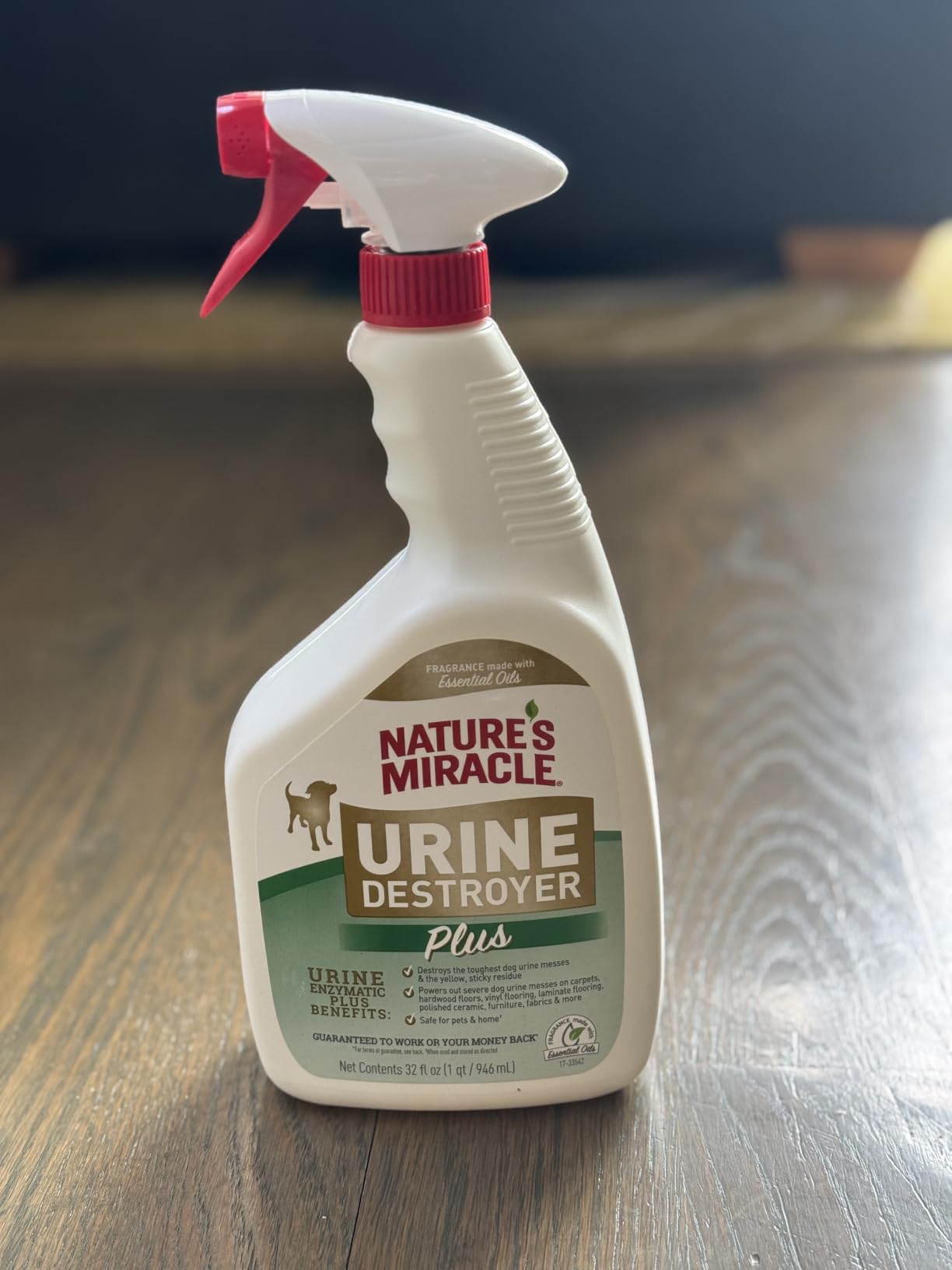 Nature's Miracle Urine Destroyer Plus for Dogs, Enzymatic Formula for Severe Dog Stains, 32 oz customer photo 1