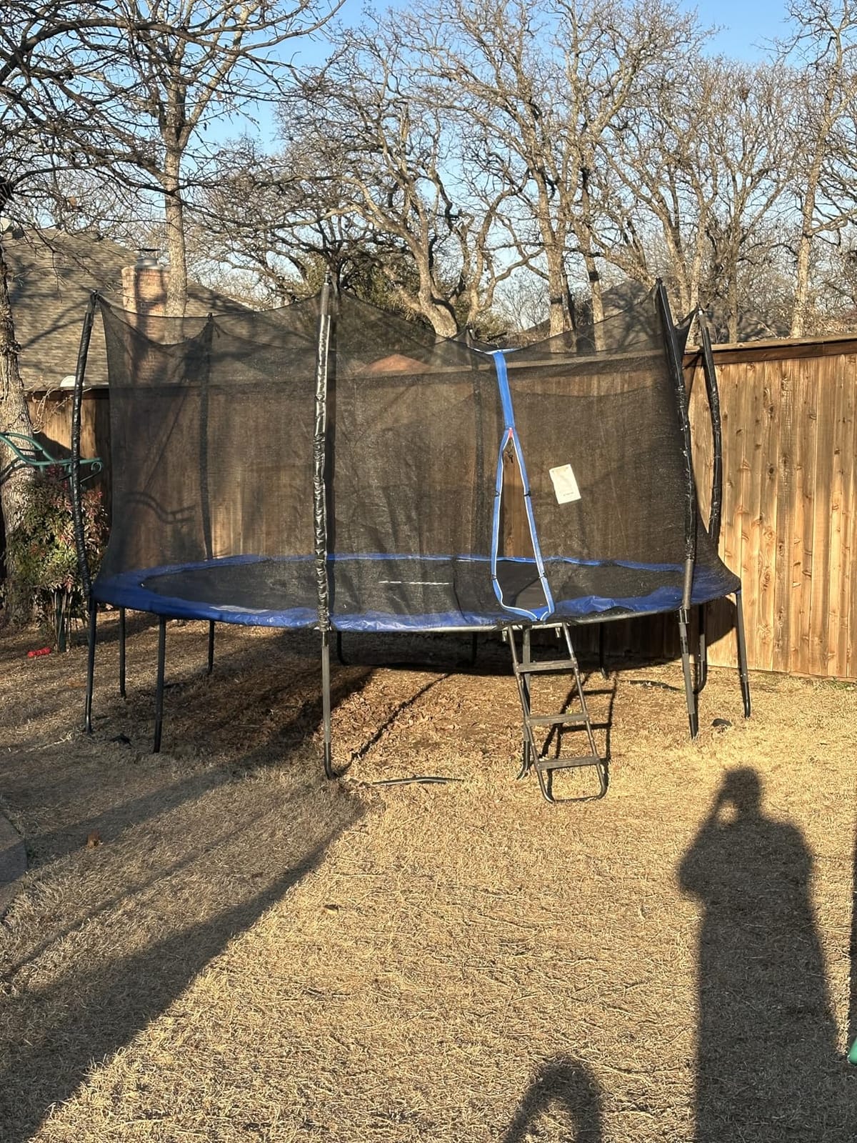 Trampoline Replacement Safety Enclosure Net for 6 Straight Poles Round Frame Trampolines, Breathable and Weather-Resistant Trampoline Net with Adjustable Straps (Net Only) customer photo 2