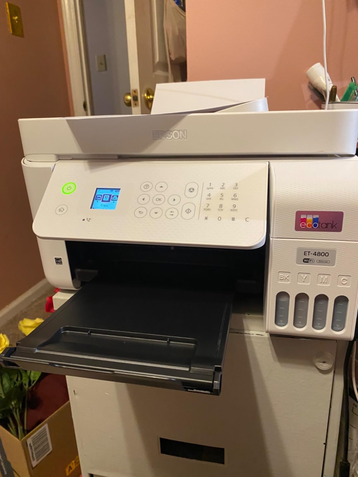 Epson EcoTank ET-4800 Wireless All-in-One Cartridge-Free Supertank Printer with Scanner, Copier, Fax, ADF and Ethernet - Ideal-for Your Home Office, White customer photo 2
