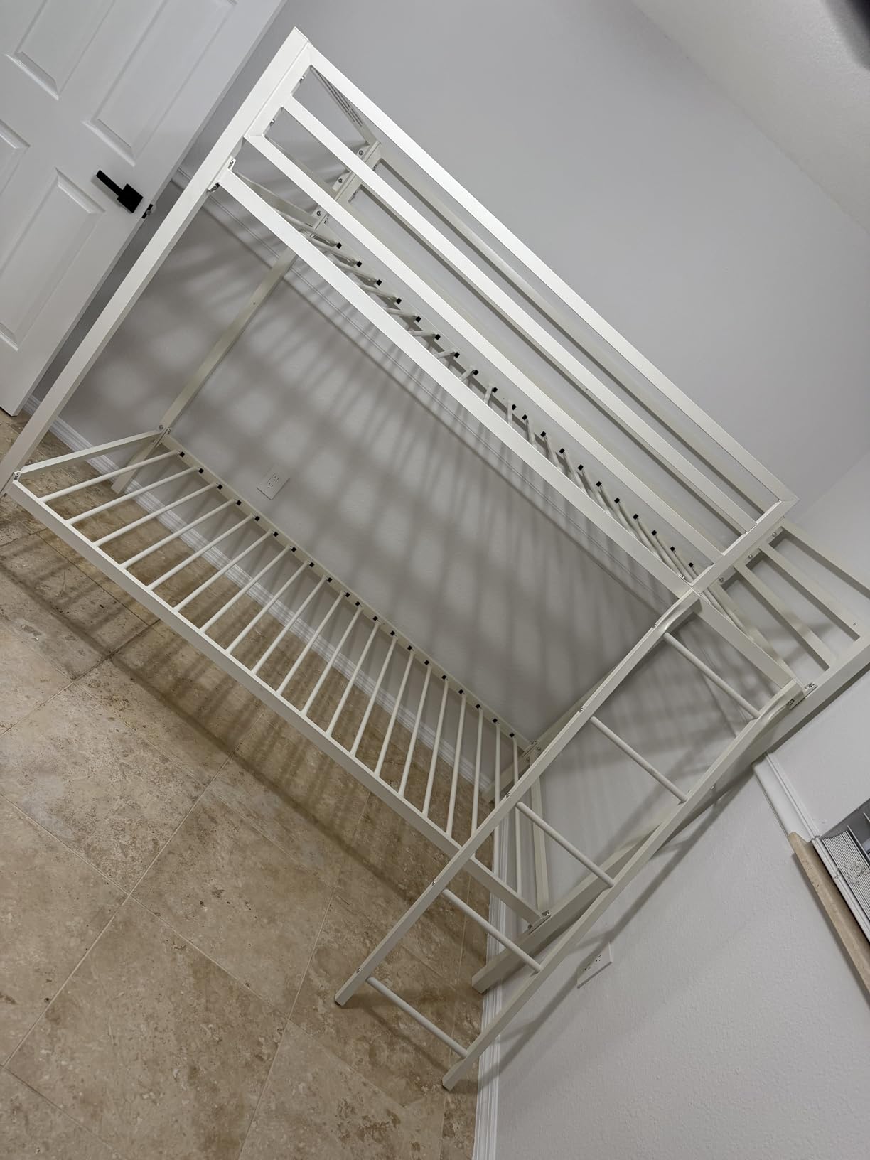 SHA CERLIN Bunk Bed Twin Over Twin Size with Ladder and Guardrail, Black | Heavy Duty, Metal Slats Support, No Box Spring Needed, Small Space Saving Furniture for Bedroom Dorm customer photo 2