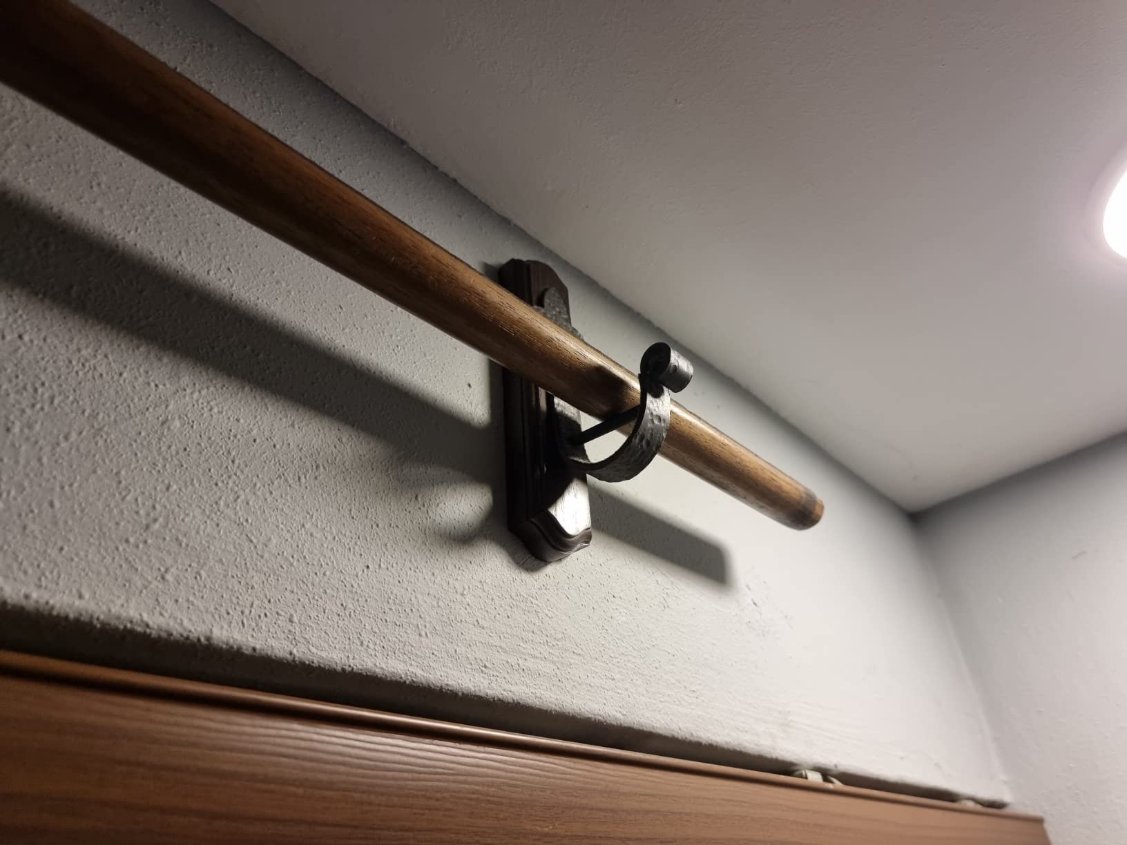 TESLYAR Gun Rack for Wall - Horizontal Gun Wall Mount with Metal Hooks - Rifle Rack Wall Mount - Shotgun Wall Mount - Wood Gun Holder for Wall Display customer photo 2