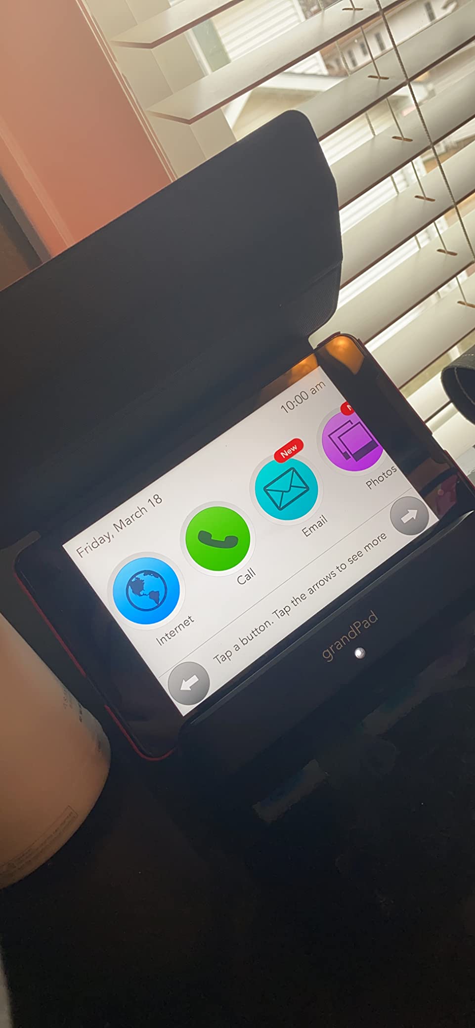 GrandPad Easy to Use Tablet & Phone for Seniors - Simple, secure tablet with video calling, family photo sharing, games, and built-in scam protection customer photo 1