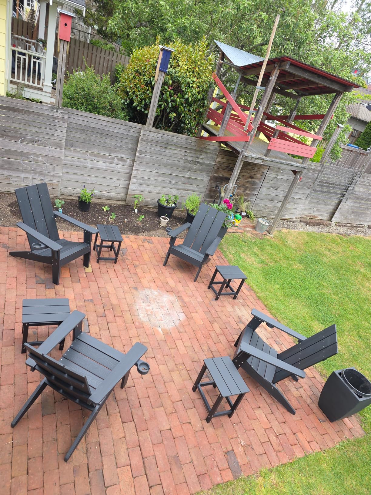 MXIMU Adirondack Chairs Set of 4, 450lb Capacity & 33in Tall Backrest - Oversized Modern, All-Weather Fire Pit Chair customer photo 1