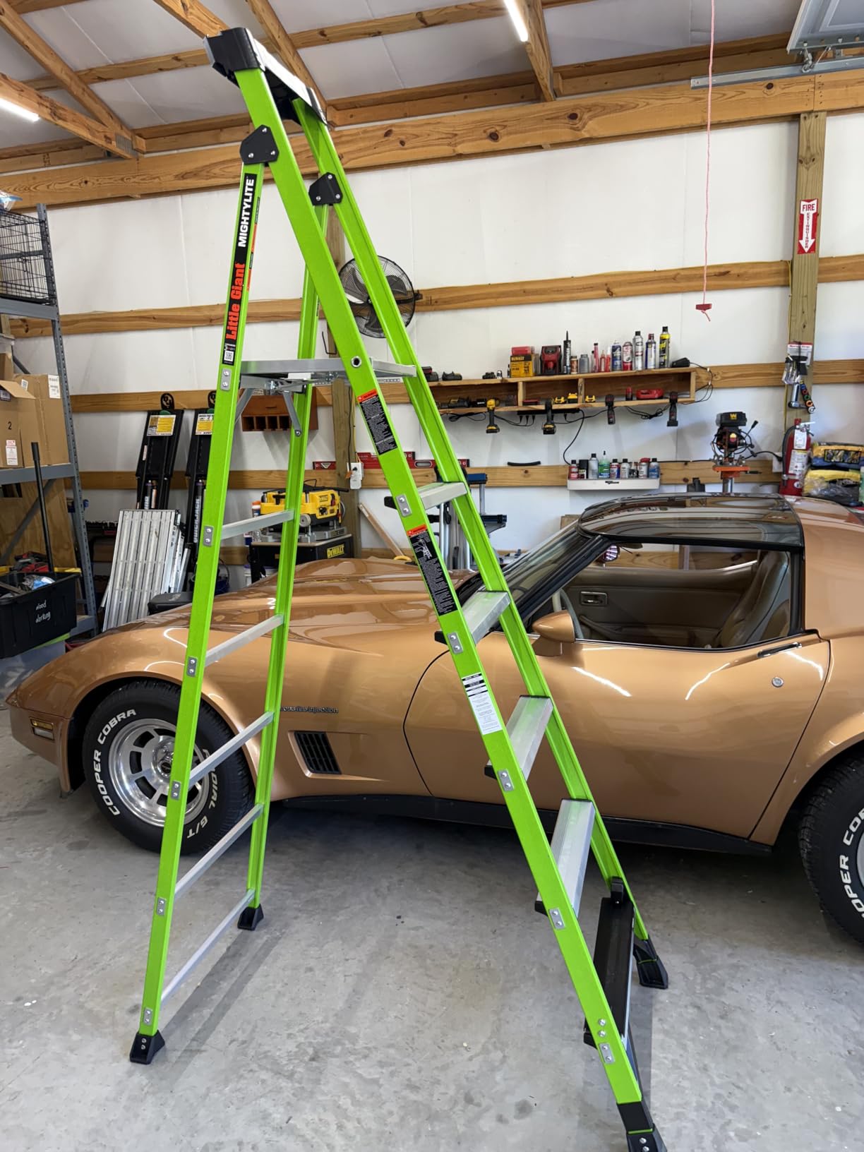 Little Giant Ladders, MightyLite 2.0, 6' Stepladder with Ground Cue, Fiberglass, Type IAA, 375 lbs Weight Rating, (15406-001), Green customer photo 2