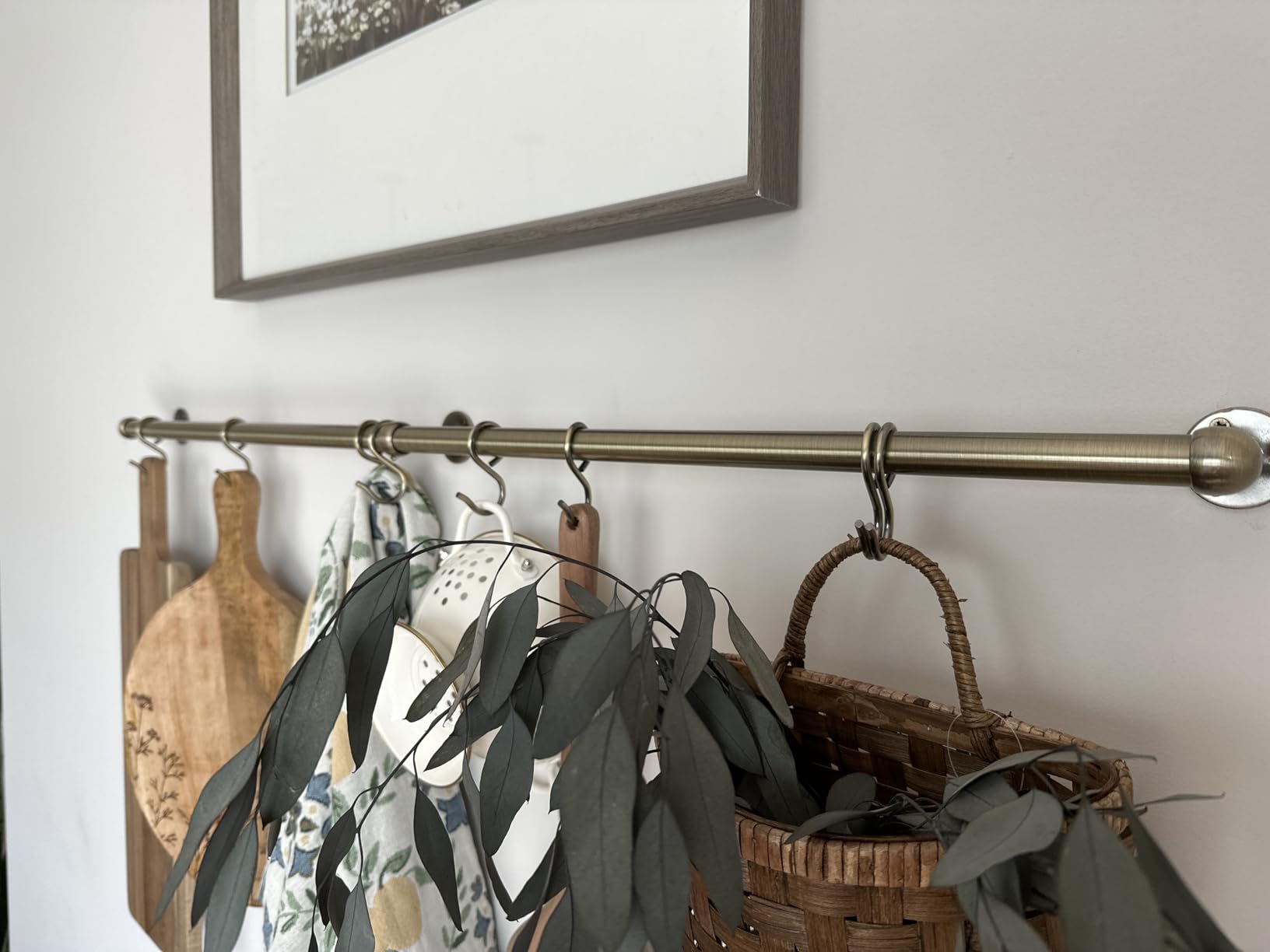 ROTHLEY 39.4 Inch Stainless Steel Wall Mounted Hanging Pot and Pan Rack with Adjustable S Hooks, Antique Copper customer photo 1