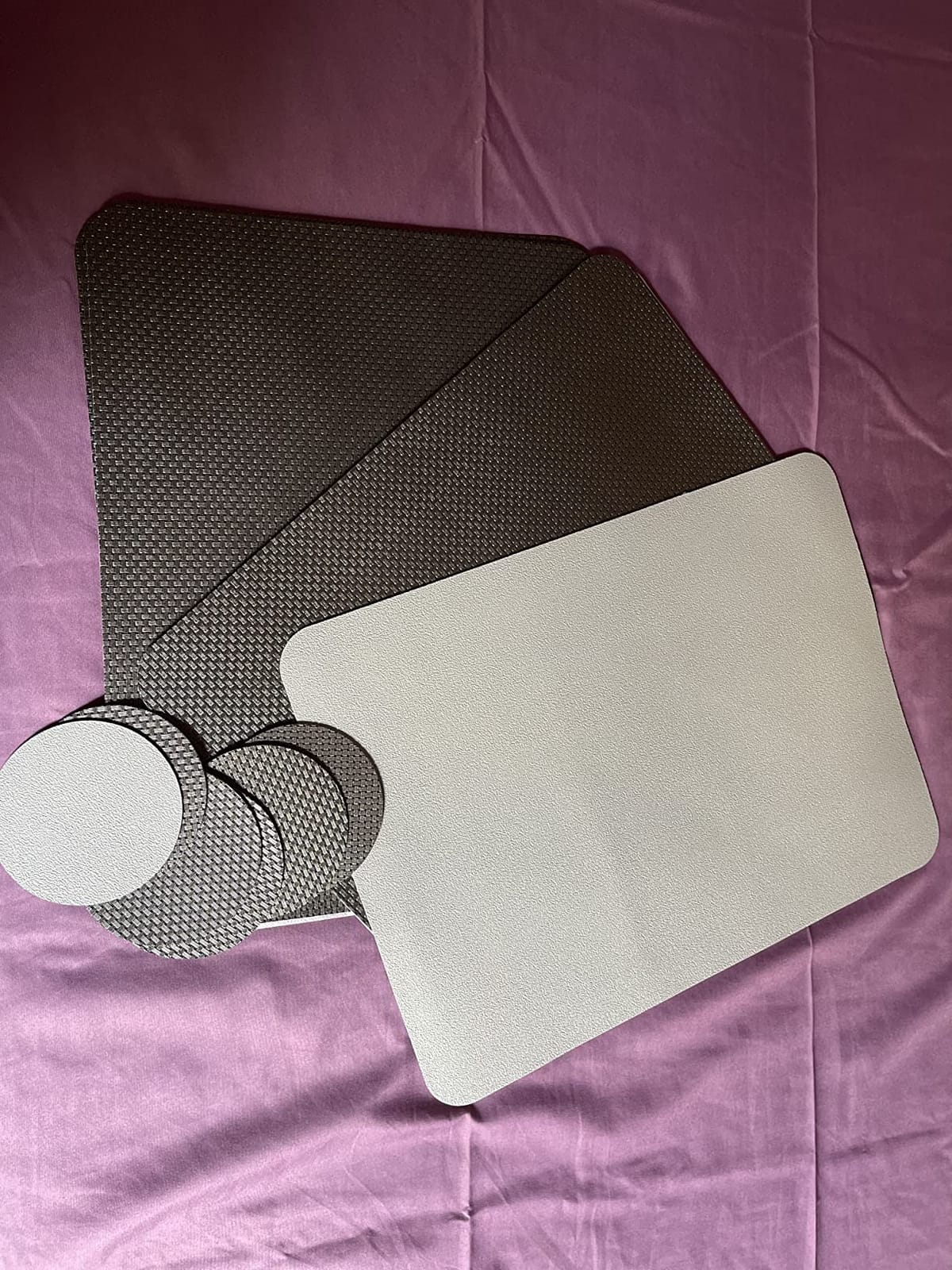 Bacgnyer Placemats Set of 4 with Coasters Wipeable Washable, Black 4 | Heat Stain Scratch Resistant Non-Slip Waterproof Oil-Proof Outdoor Indoor for Dining Patio Table Kitchen Decor and Kids customer photo 2