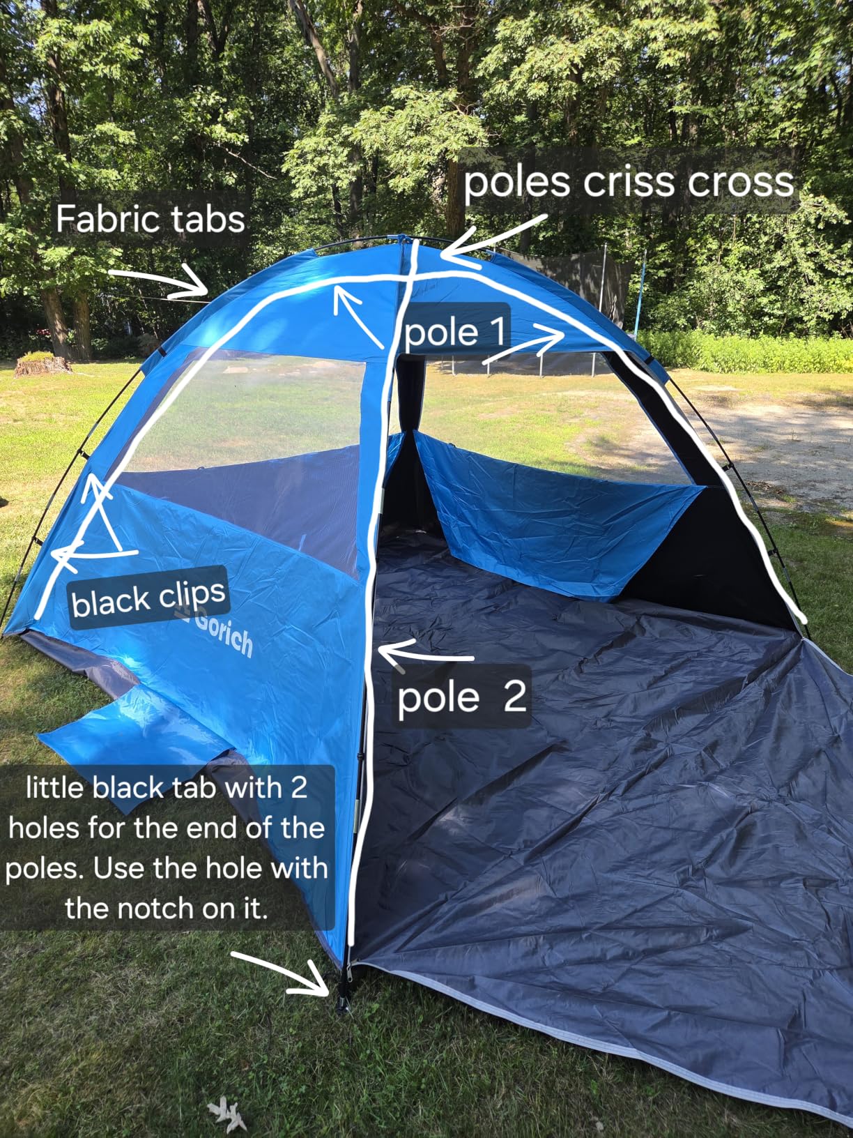 Gorich Beach Tent Sun Shelter for 3/4/6/8/10 Person with UPF 50+ UV Protection, Lightweight & Easy Setup Beach Shade Canopy, Portable Beach Shade Tent Beach Cabana customer photo 1