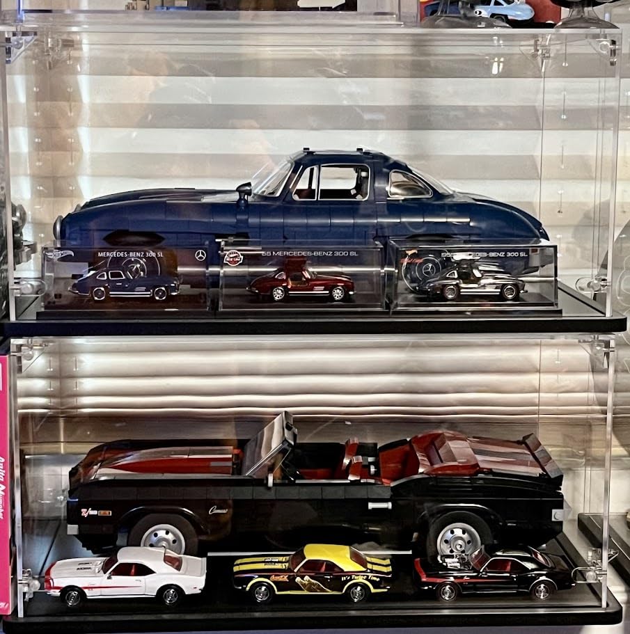 Acrylic Display Case for Lego Cars Diecast Model Cars | 3MM Thick, Solid Wooden Base, Interior 15 x 8 x 7 Inches, Fit for 10295 10300 42123 21317 10290 21328 10282 customer photo 2