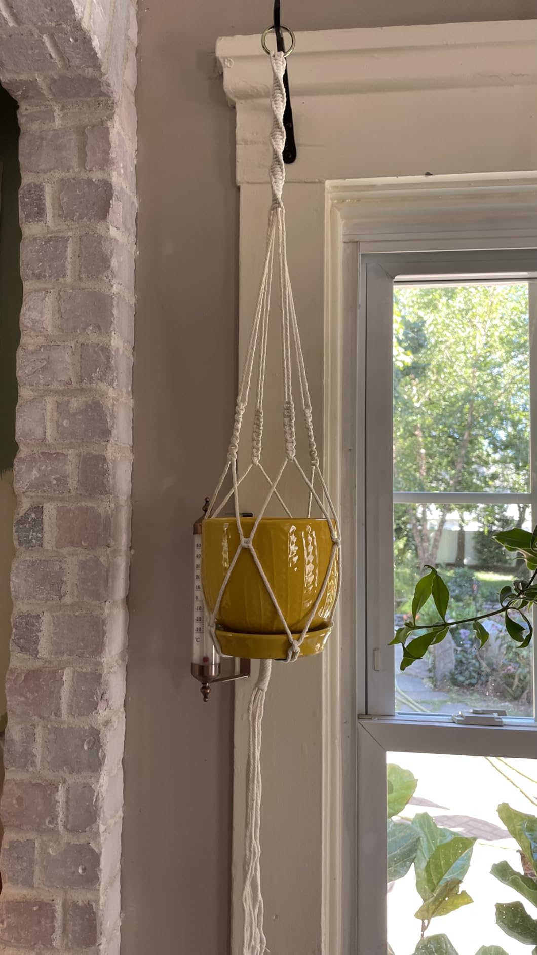 IGaiety 7 Pack Macrame Plant Hangers for Indoor Plants, Boho Home Decor | Handmade cotton rope plant hangers with 5 ceiling hooks and 5 S hooks for easy hanging succulents, flowers and outdoor plants customer photo 1