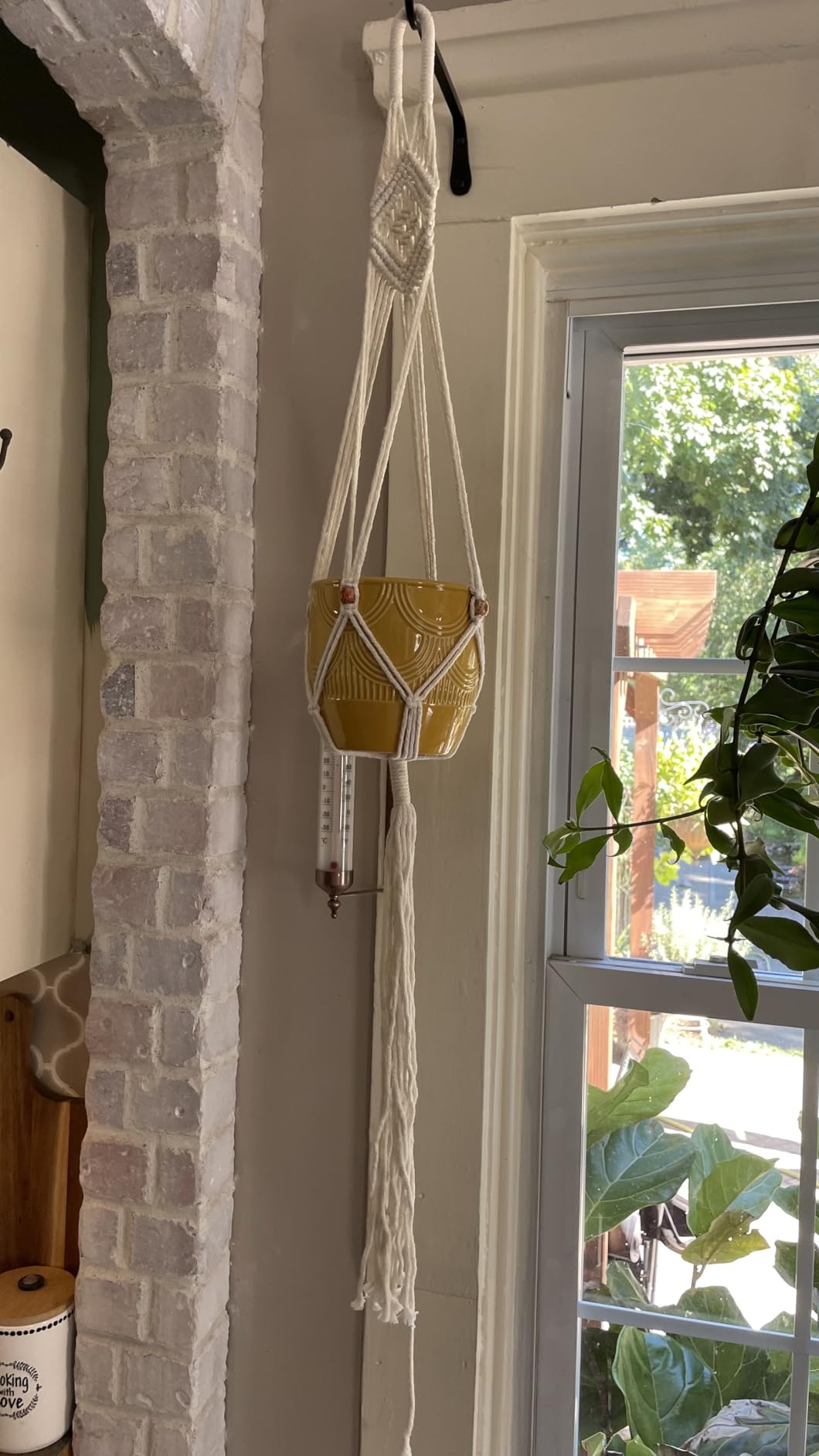 IGaiety 7 Pack Macrame Plant Hangers for Indoor Plants, Boho Home Decor | Handmade cotton rope plant hangers with 5 ceiling hooks and 5 S hooks for easy hanging succulents, flowers and outdoor plants customer photo 2