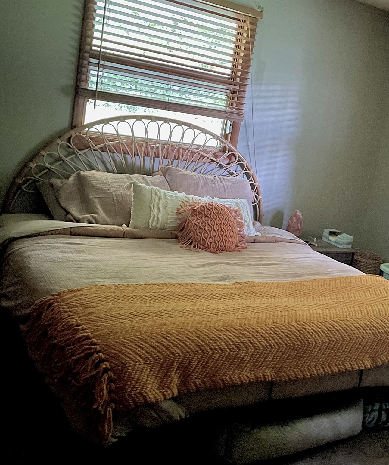 Bali & pari Devereaux Modern Bohemian Natural Rattan King Size Standalone Headboard customer photo 1