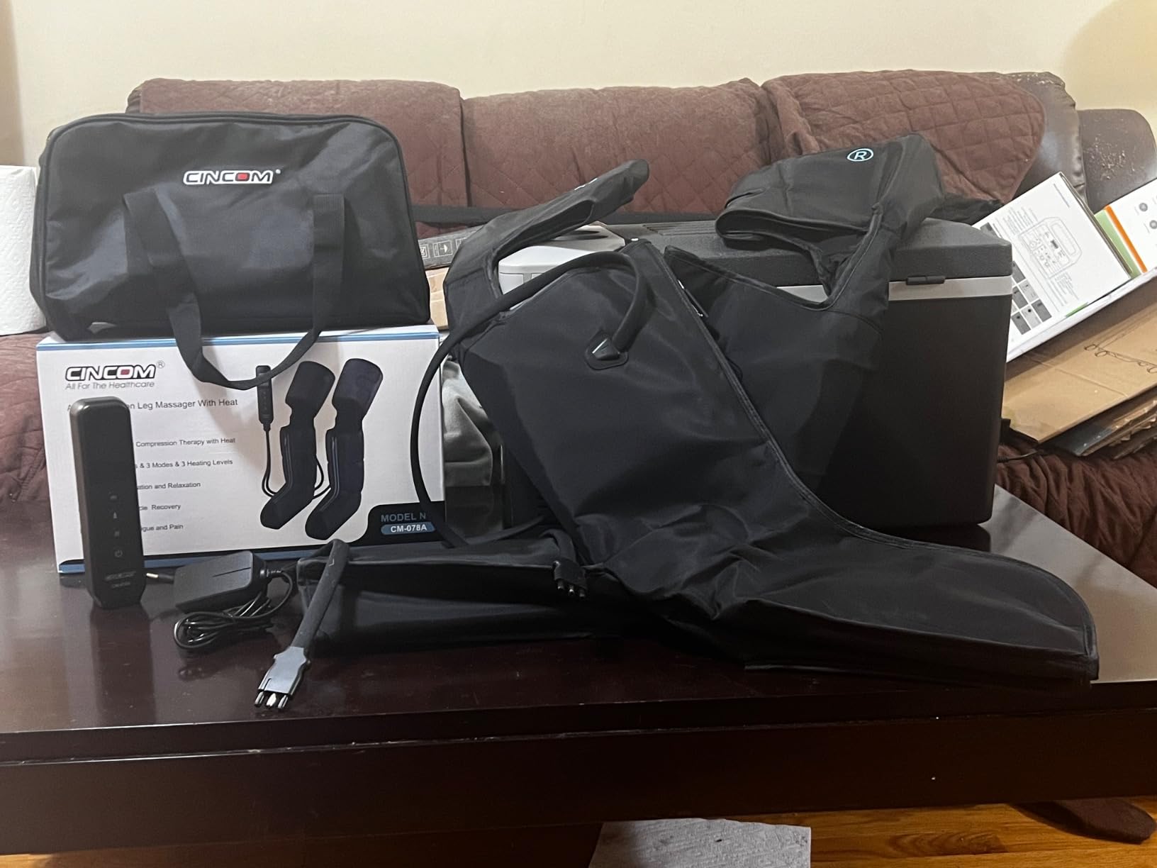 CINCOM Leg Massager with Heat and Compression, Air Compression Boots for Leg Calf & Foot Recovery, Edema Relief customer photo 1