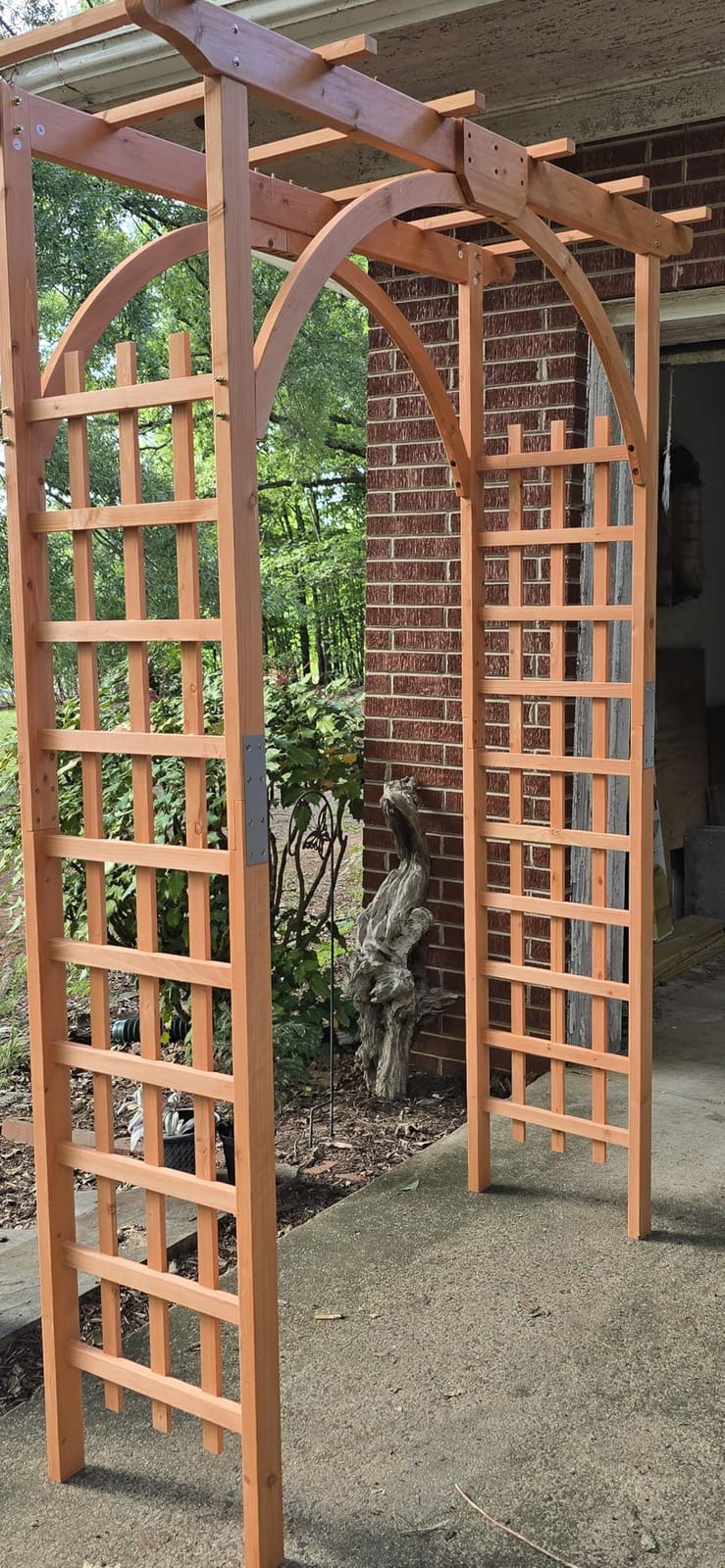Yaheetech 85in Wooden Garden Trellis Horticulture Garden Arch Arbor for Climbing Planting Plant Stand in Garden Yard Outdoor, Brown customer photo 2