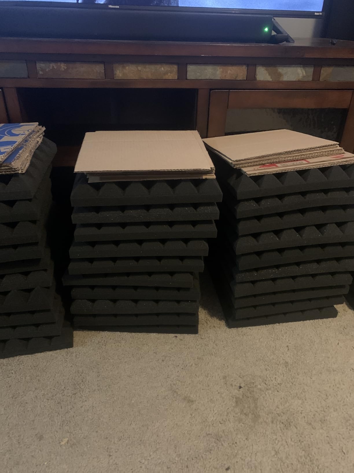 36 Pack AUSLET Acoustic Panels 12 x 12 x 2 Inches, Pyramid Sound Proof Foam Panels for Wall, High Density Black Acoustic Foam Panels, Soundproof Wall Panels customer photo 1
