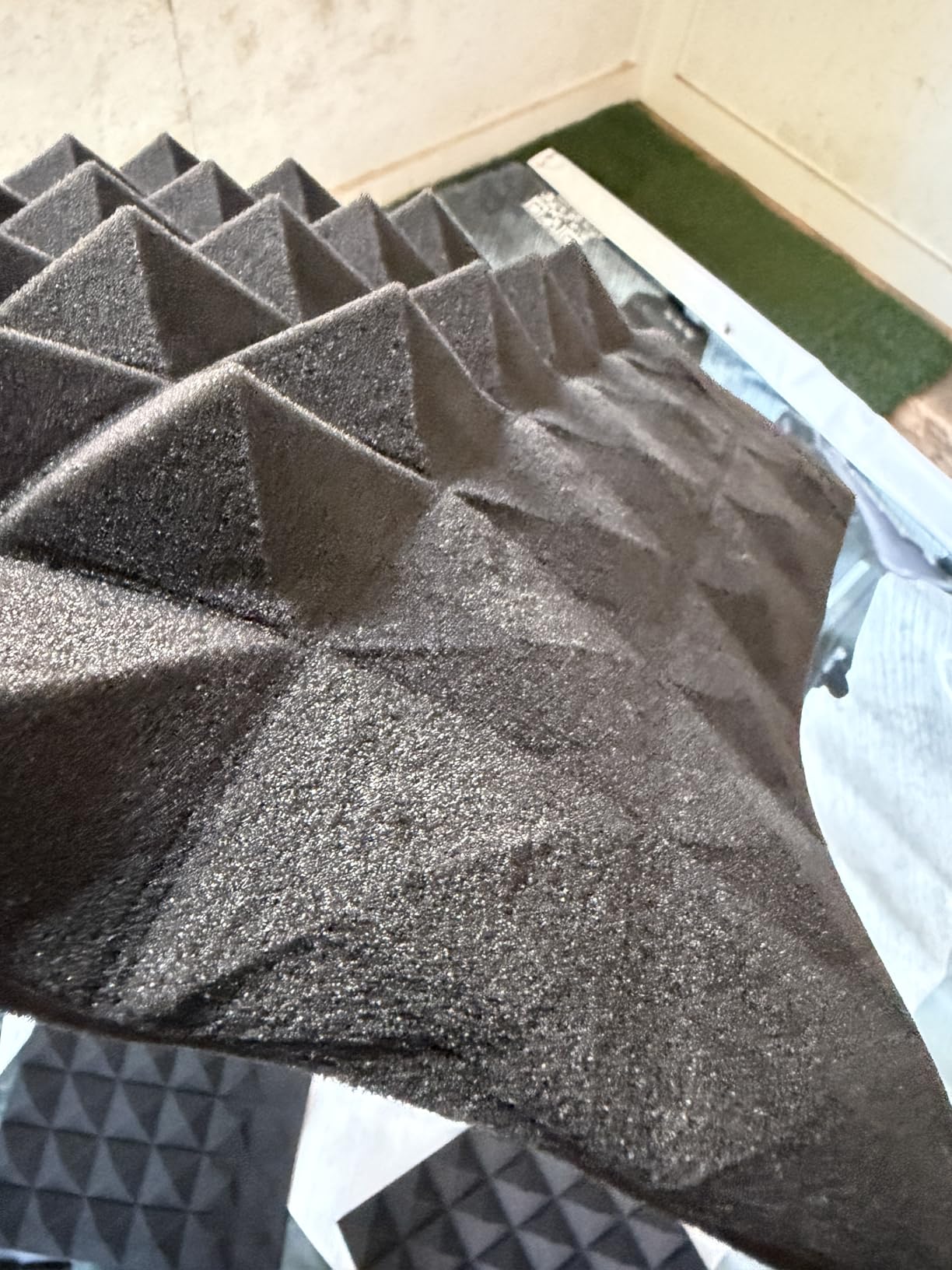 36 Pack AUSLET Acoustic Panels 12 x 12 x 2 Inches, Pyramid Sound Proof Foam Panels for Wall, High Density Black Acoustic Foam Panels, Soundproof Wall Panels customer photo 2