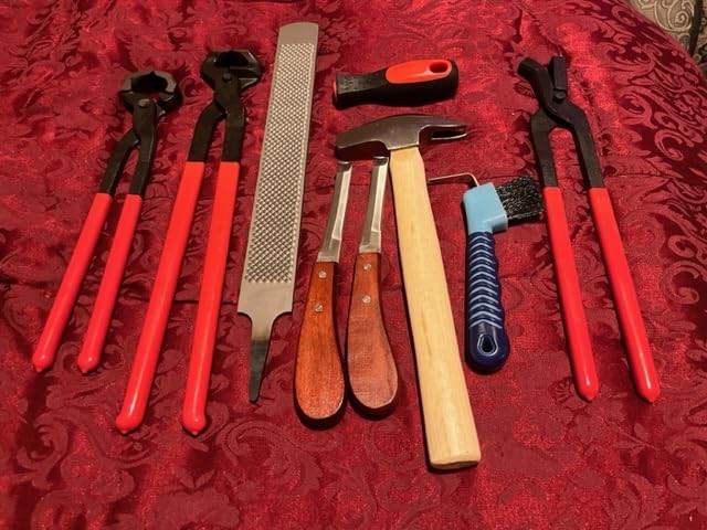 lukar 8PCS Farrier Tools Kit Horse Hoof Trimmers Set | with 16