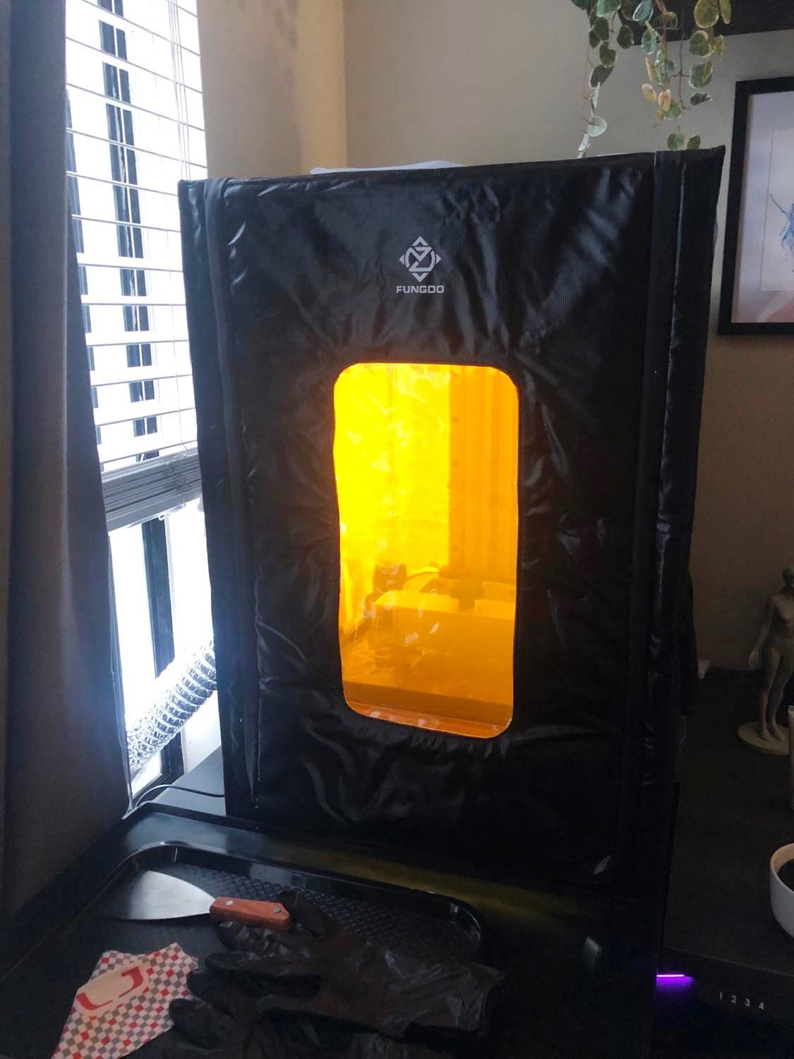 3D Printer Enclosure with Ventilation Kit & LED Lighting - Thermal Insulation Cover & Fume Extraction Tent for FDM/DLP/SLA/LCD 3D Printers (Size 540 x 640 x 750mm) customer photo 1