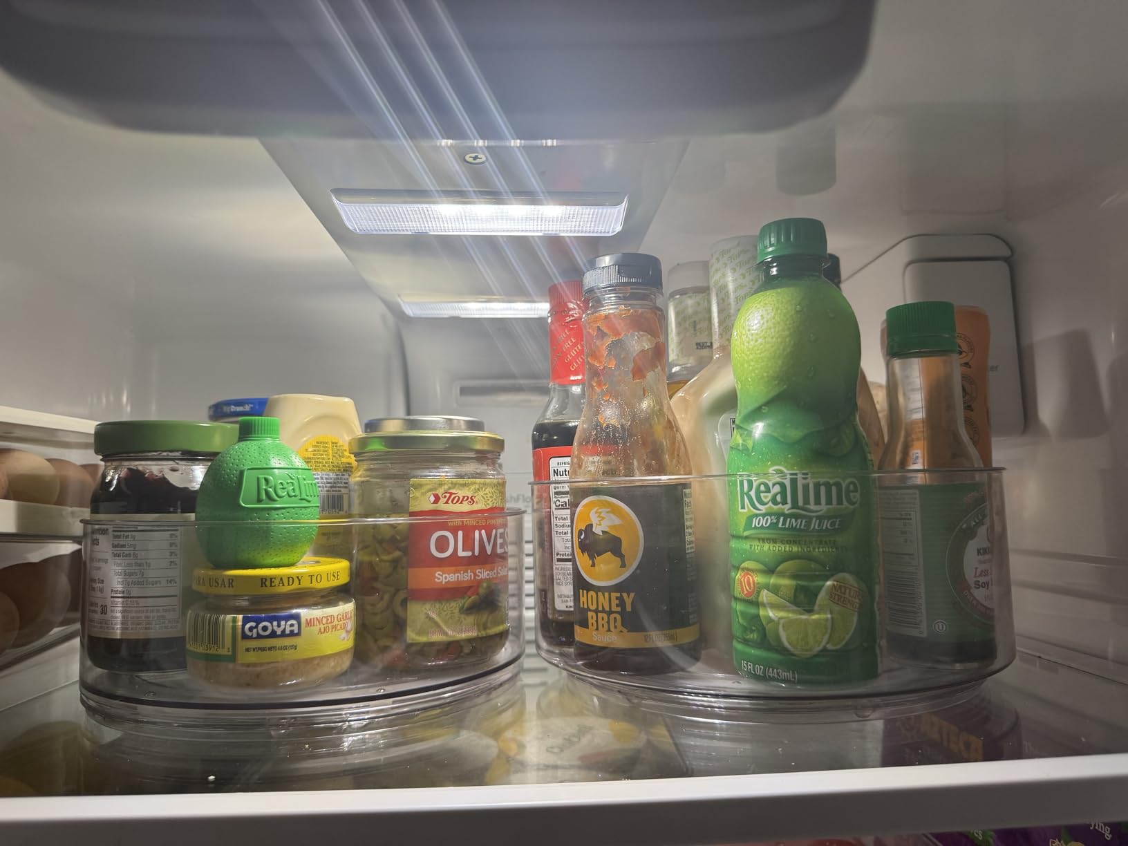 Oizeir Lazy Susan Turntable - Clear Acrylic, Removable Sections, Rotates 360 Degrees. Easily Organize Your Fridge, Cabinet or Counter. Great Carousel Storage for Food, Spices, Cosmetics. (4-Sections) customer photo 2