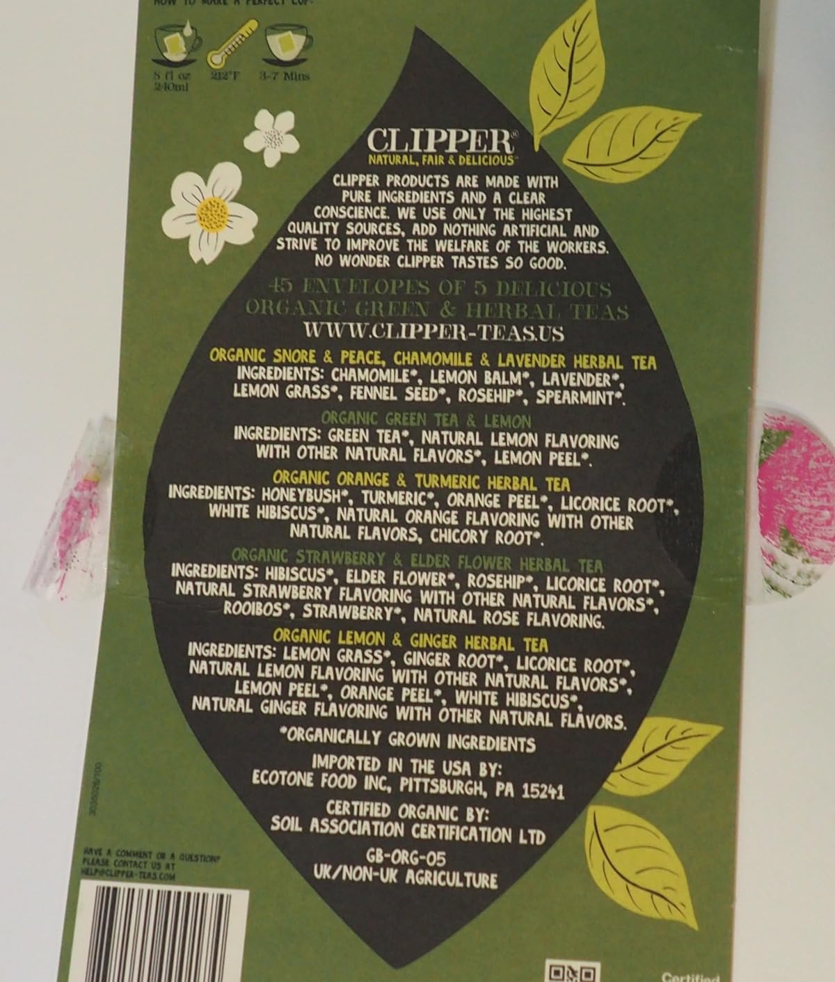 Clipper Organic Herbal & Green Tea Sampler Box, 45 Tea Bags | 45 individually wrapped envelopes of 7 delicious organic green and herbal teas to share (or keep for yourself)! customer photo 1