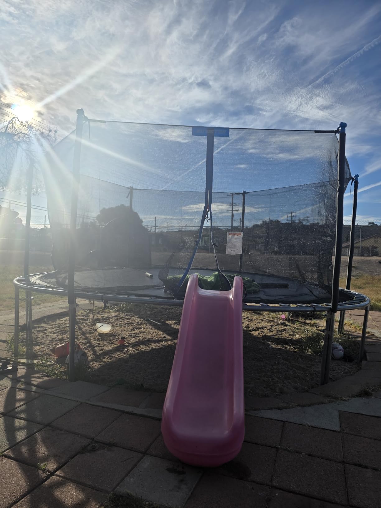 14FT Trampoline Enclosure Net with Universal Trampoline Replacement Enclosure Poles and Hardware (Only fit for 14FT Trampoline with 6 Poles) customer photo 1
