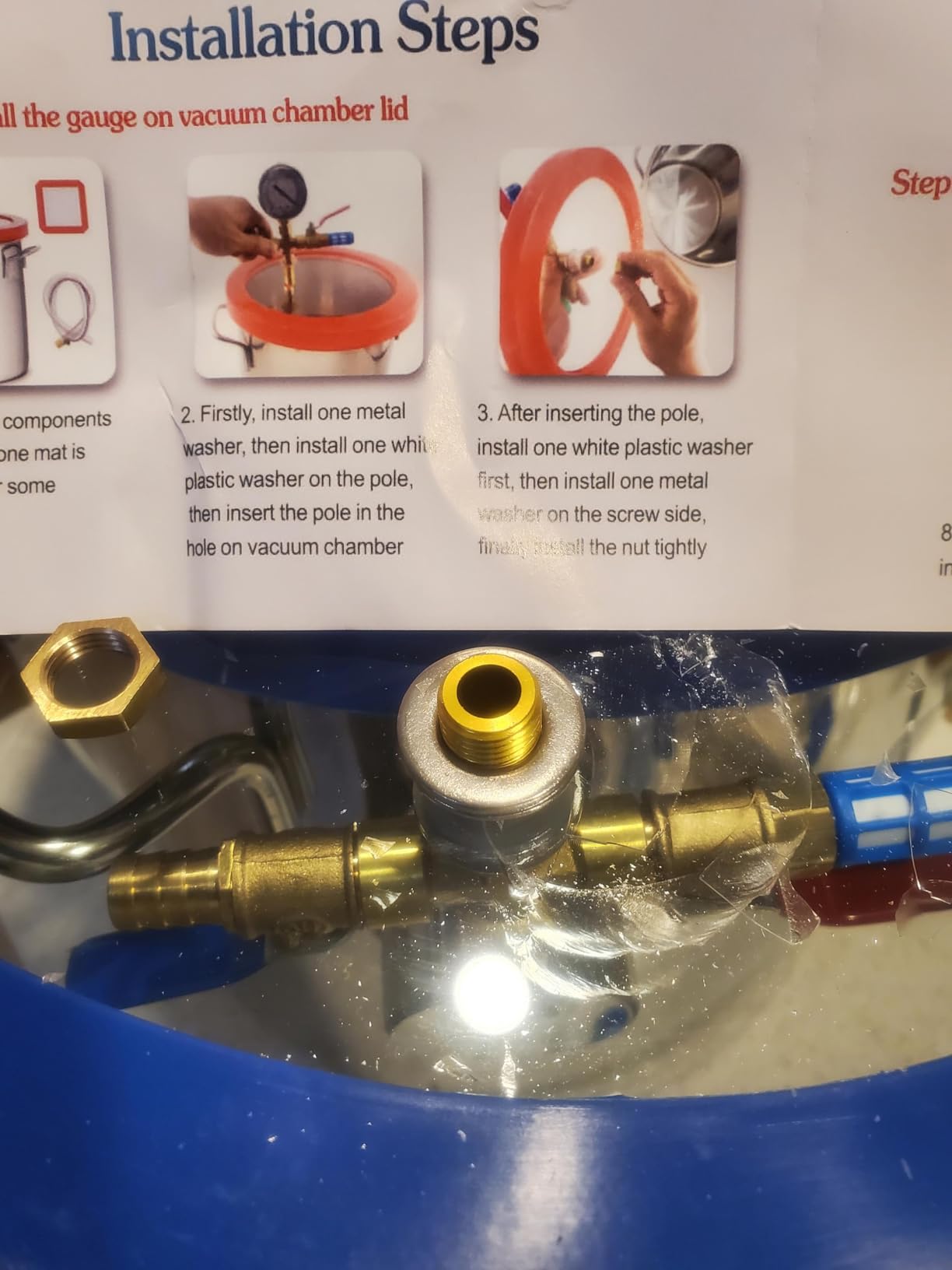 9 Gallon Vacuum Chamber Kit with 5CFM Vacuum Pump | Tempered Glass Lid, Double Rubber Seals, 1/3HP Single Stage, For Resin Casting, Silicone Degassing and Wood Stabilizing Use customer photo 2