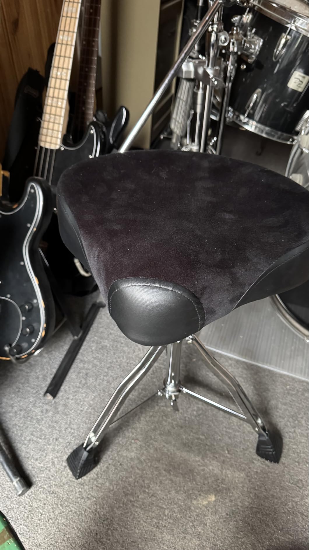 EASTROCK Drum Throne Drum Seat Height Adjustable, Padded Drum Stools Motorcycle Style Drum Chair with Anti-Slip Feet for Drummers, Adult customer photo 1