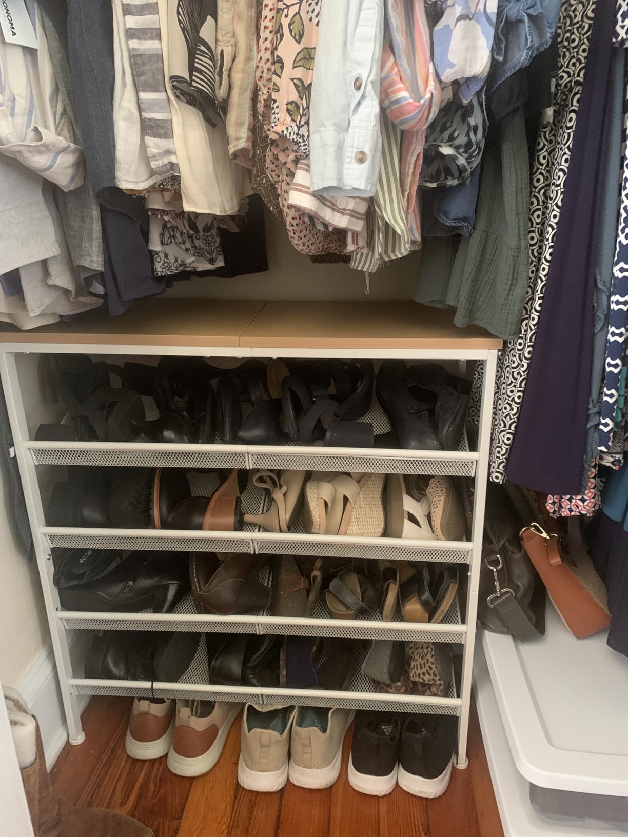 HOOBRO Shoe Rack for Entryway, 5-Tier Shoe Organizer with Adjustable Mesh Shelves, 16-20 Pairs of Shoes, Spacious Floor Mount, Metal, Industrial, Shoe Shelf for Closet, Rustic Brown BF12XJ01 customer photo 2