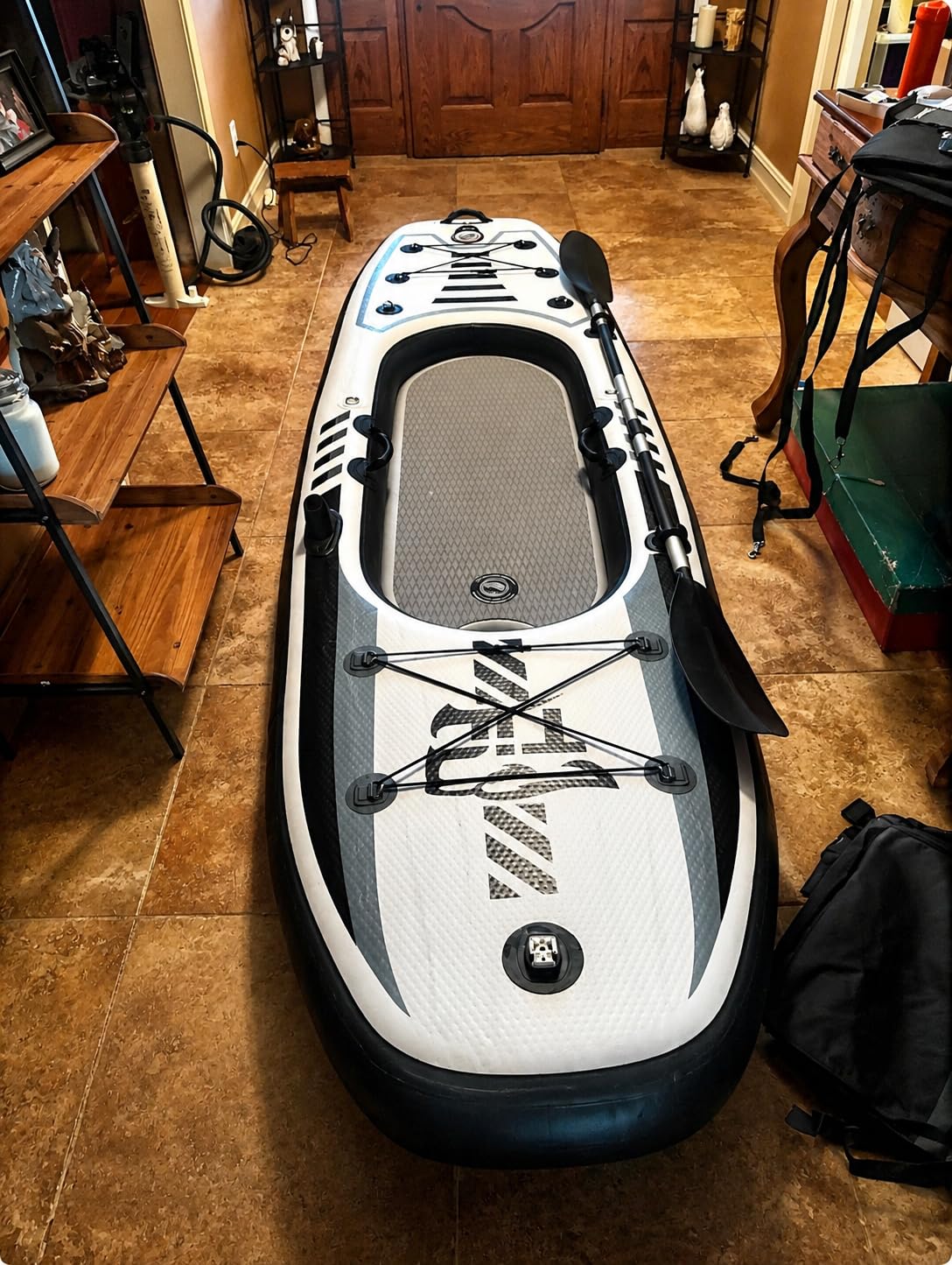 TIGERXBANG 10.2'x35''x8'' Inflatable Kayak with Detachable Seat, SUP-Kayak Set Includes Hand Pump/Aluminum Oar/Backpack, Boat for Adults/Youth | for Fishing, Touring customer photo 2